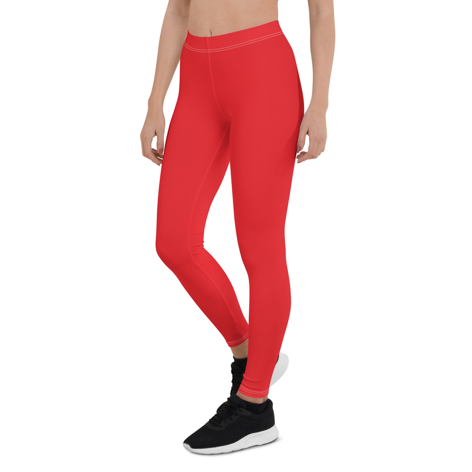 Athletic Red Running & Gym Workout Leggings for Women