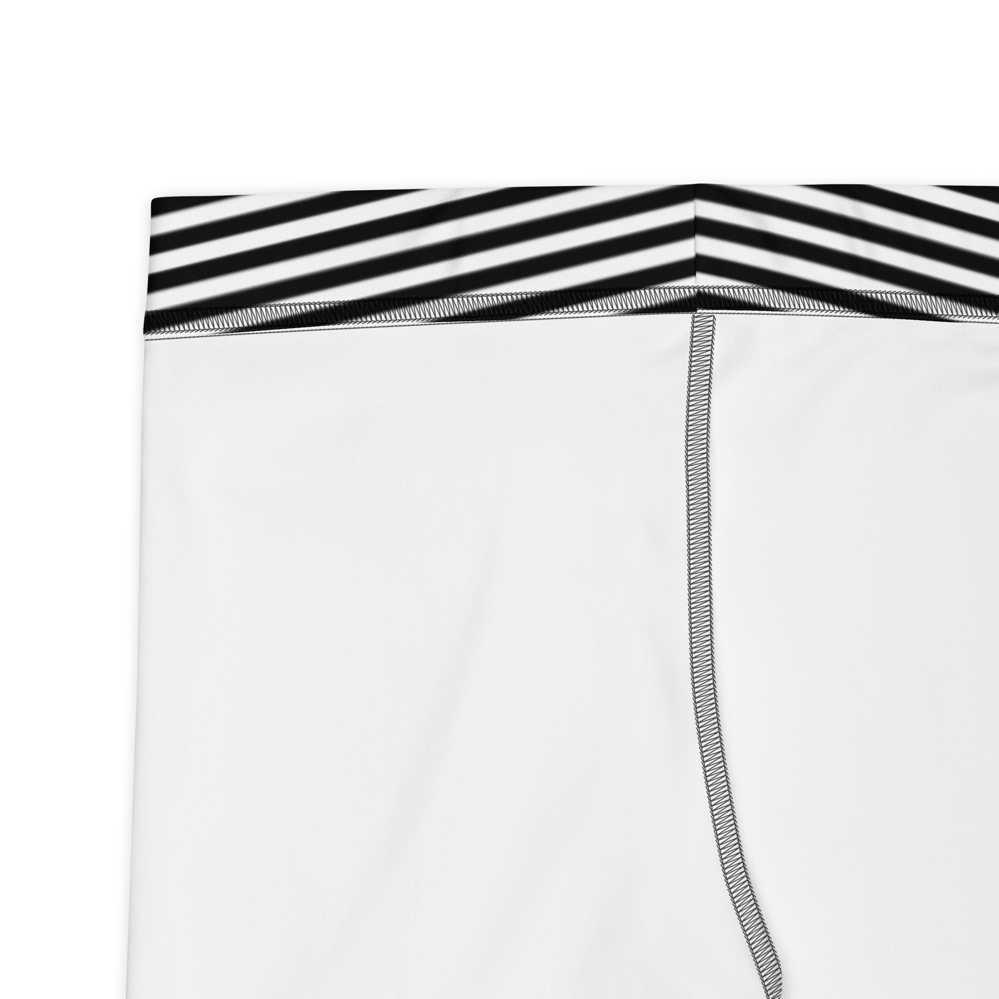 Preppy Black Horizontal Striped Leggings for Women