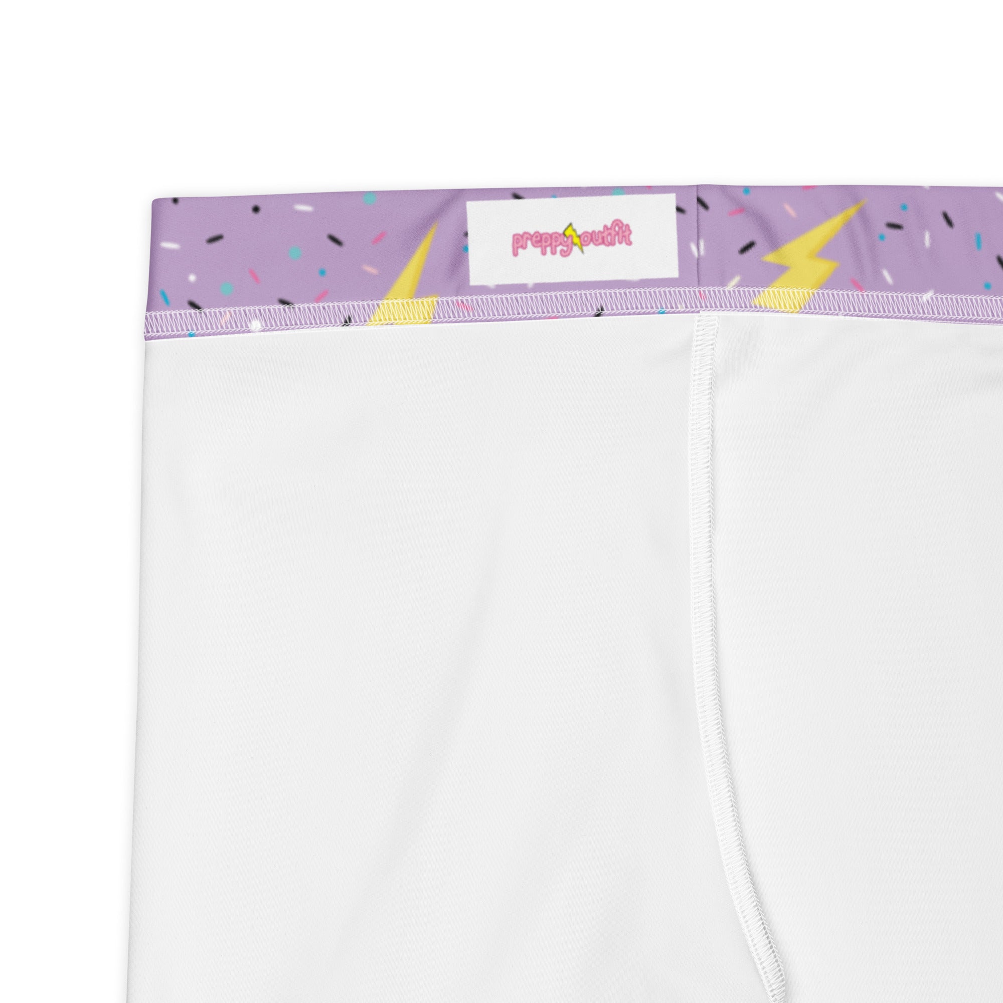 Preppy Purple Lightning Bolts Running & Gym Workout Leggings