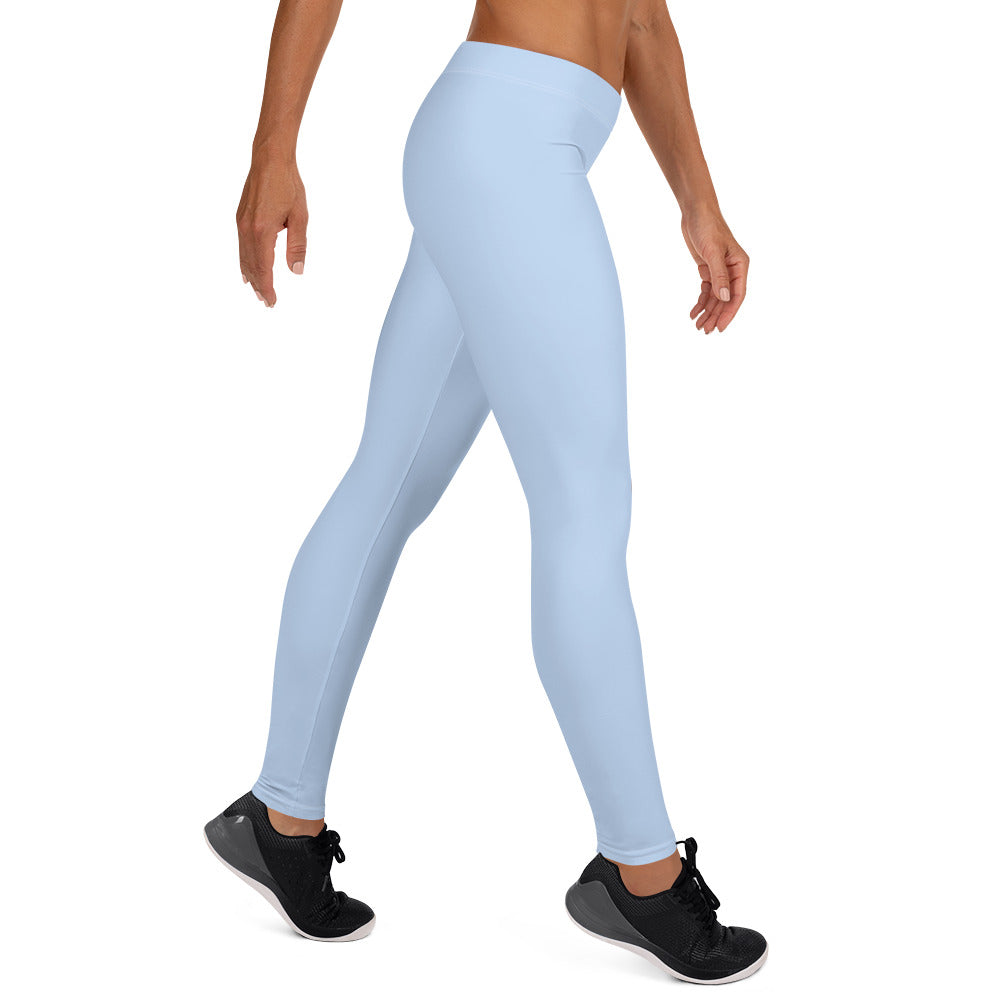 Preppy Plain Baby Blue Gym Workout Leggings for Women