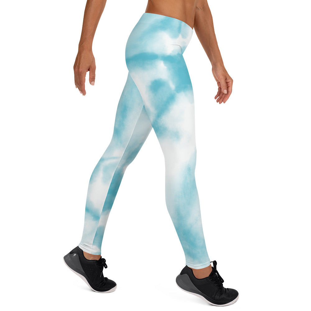 Classy Blue tie Dye Gym & Activewear Leggings for Women