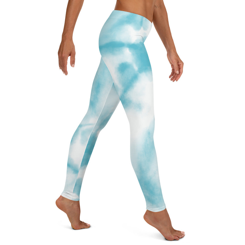 Classy Blue tie Dye Gym & Activewear Leggings for Women