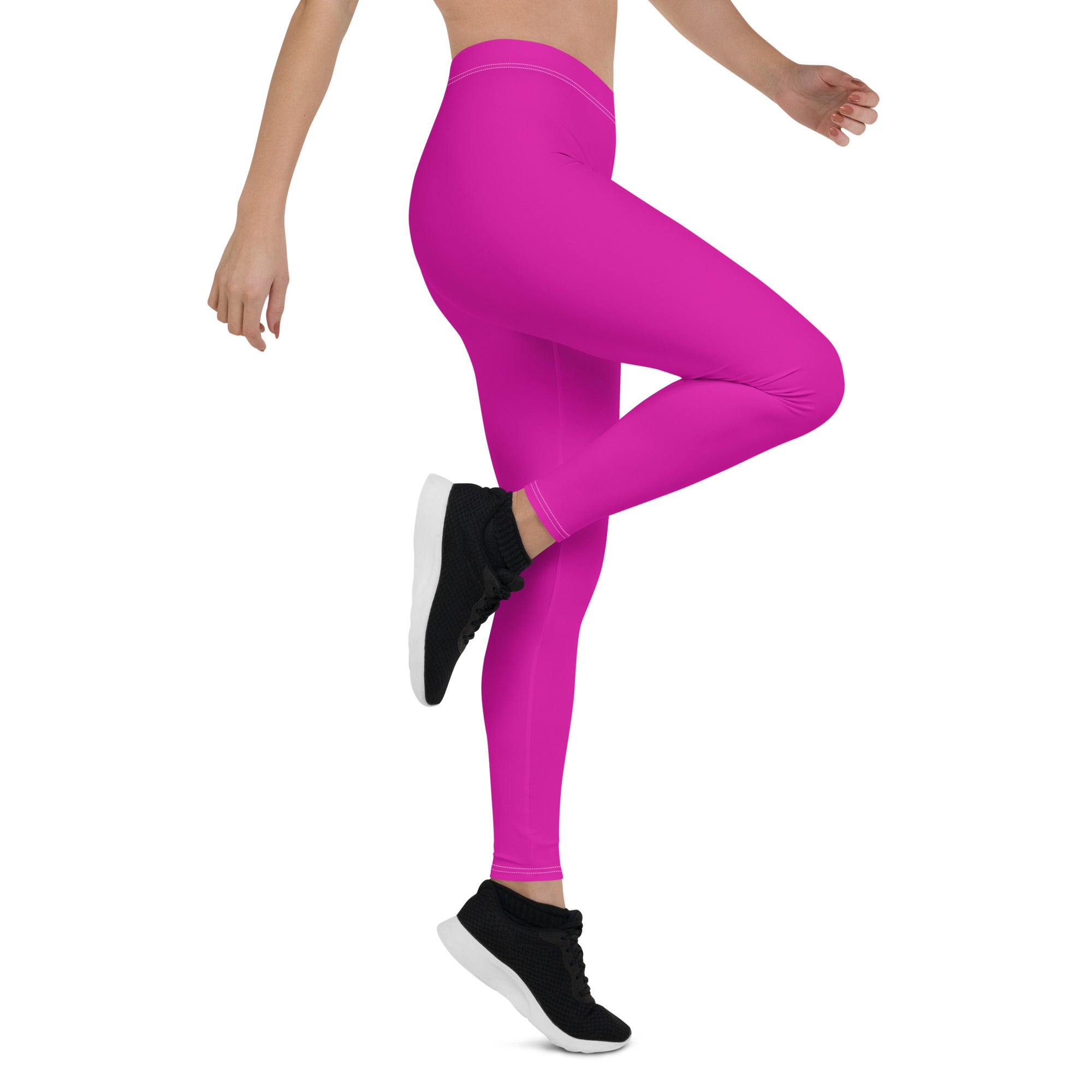 Neon Pink Gym Workout Leggings for Women