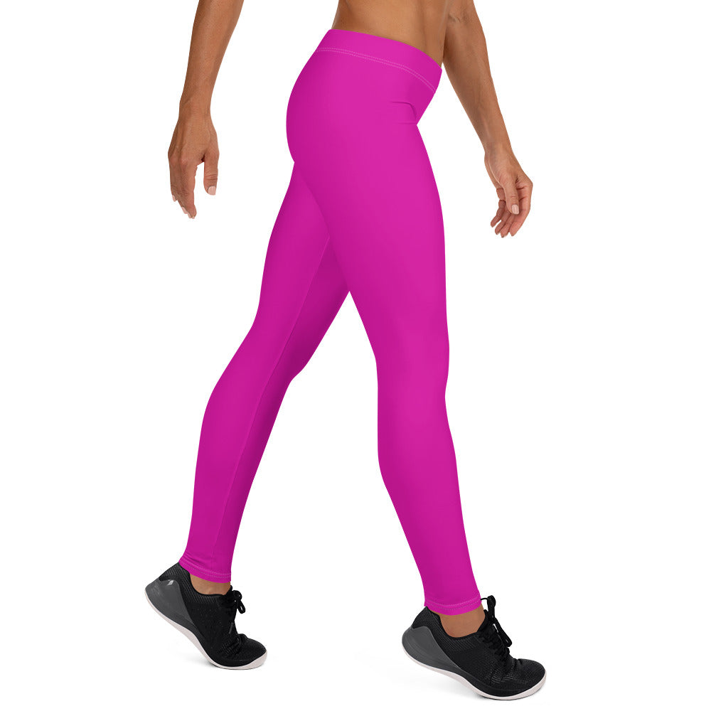 Neon Pink Gym Workout Leggings for Women