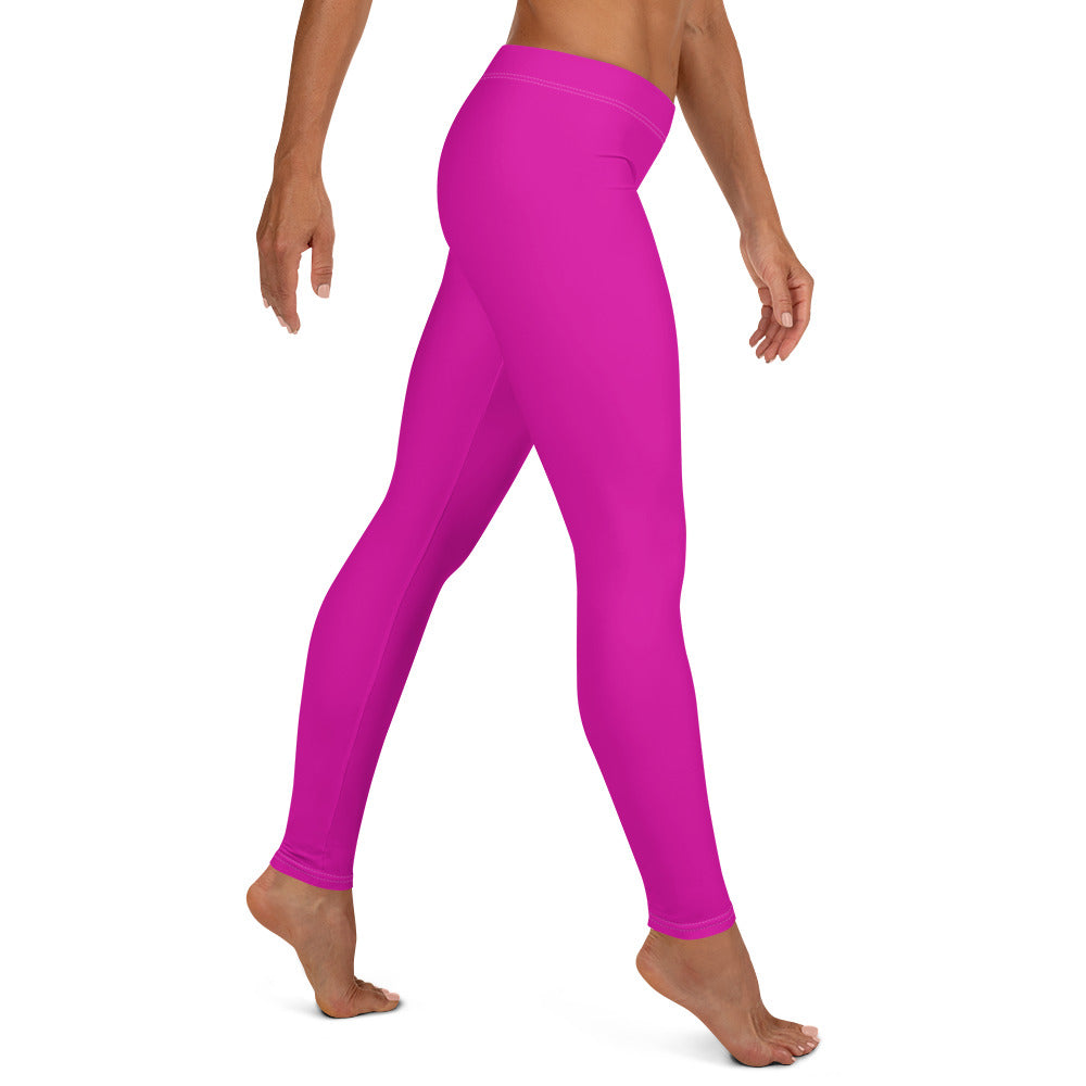 Neon Pink Gym Workout Leggings for Women