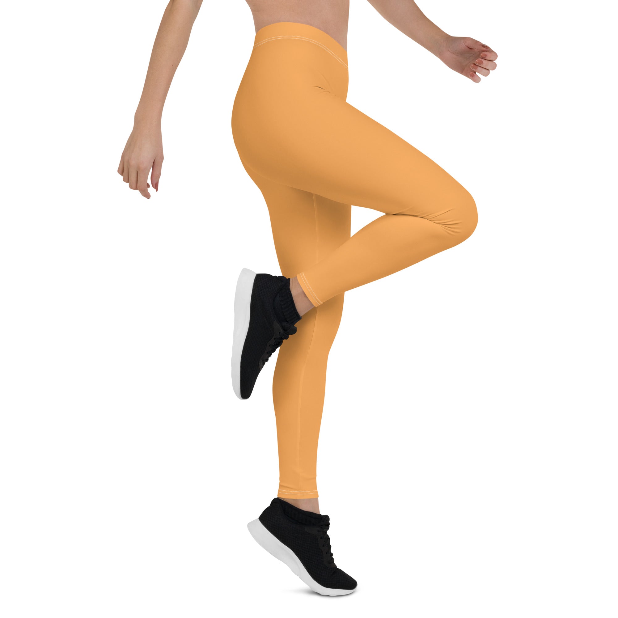Sporty Orange Running & Gym Workout Leggings for Women