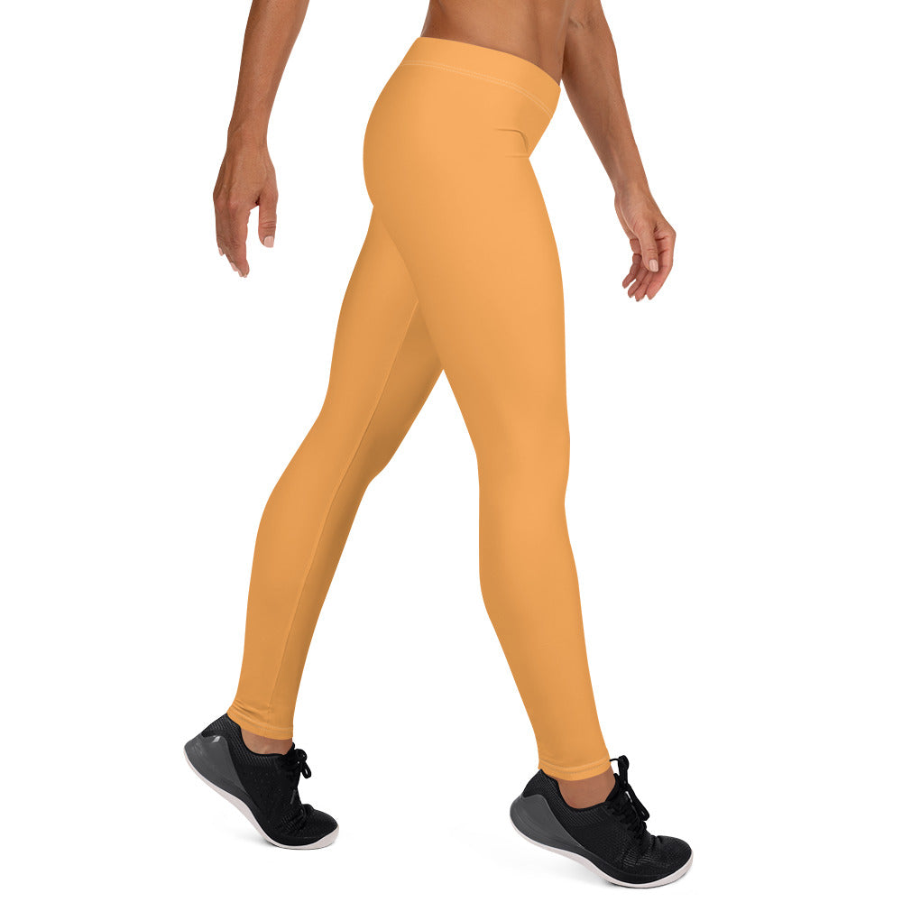 Sporty Orange Running & Gym Workout Leggings for Women
