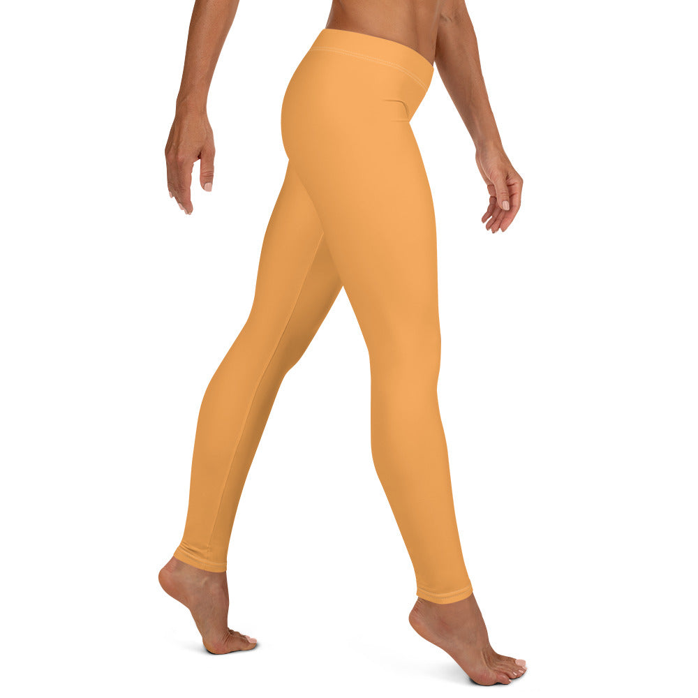Sporty Orange Running & Gym Workout Leggings for Women