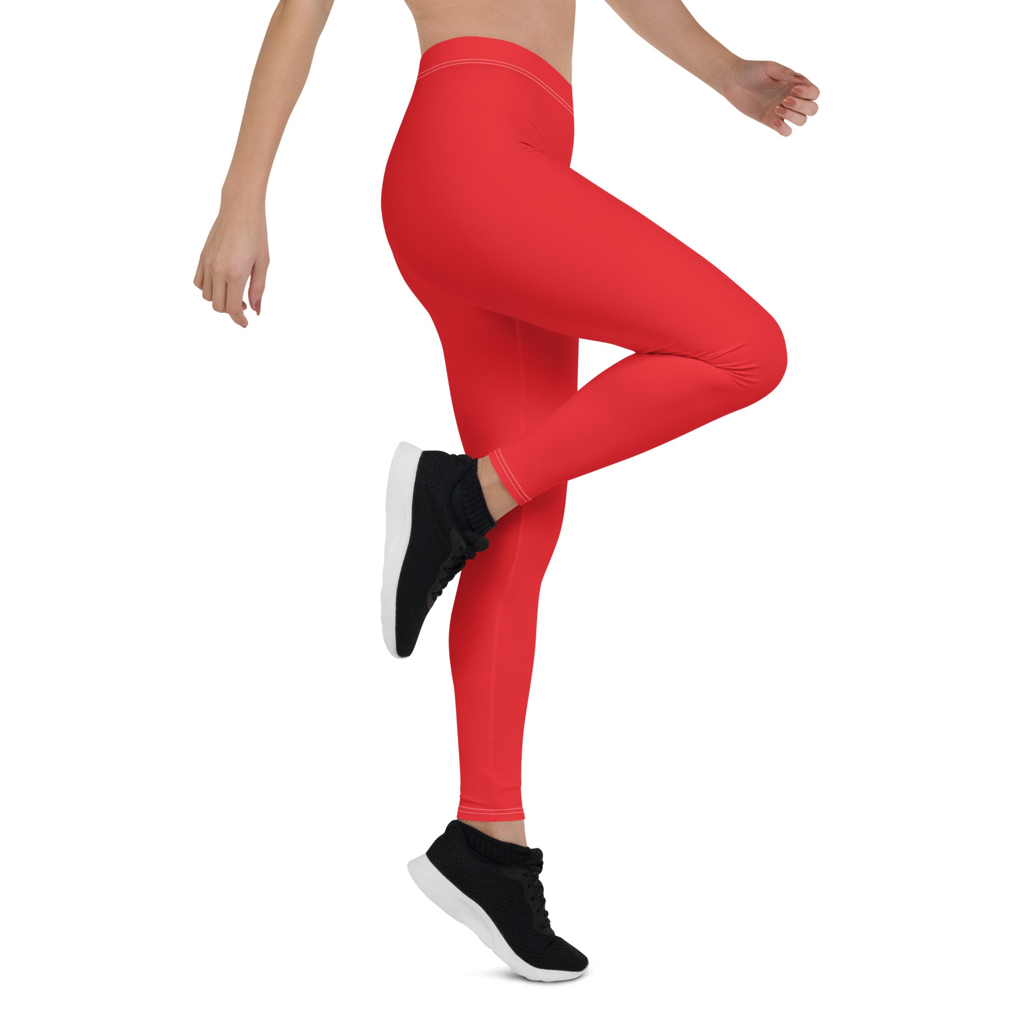 Athletic Red Running & Gym Workout Leggings for Women