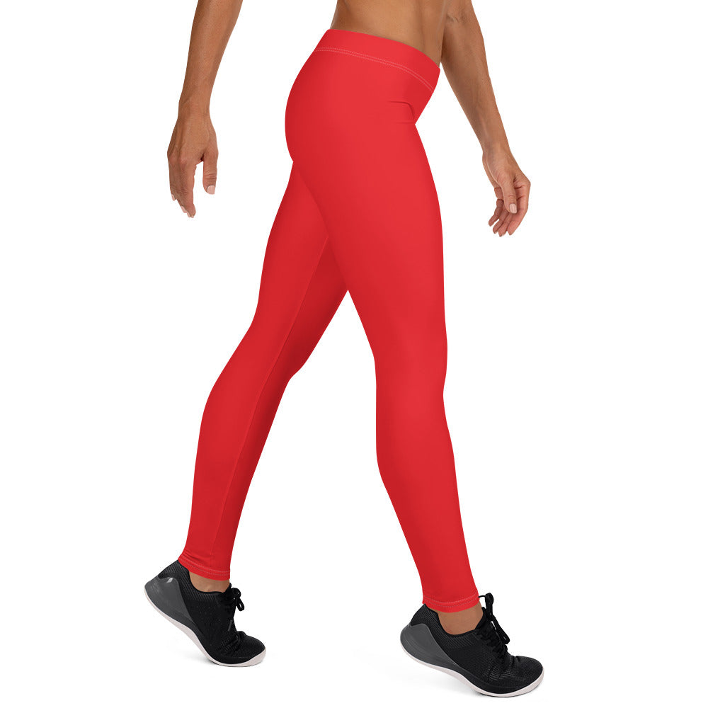 Athletic Red Running & Gym Workout Leggings for Women