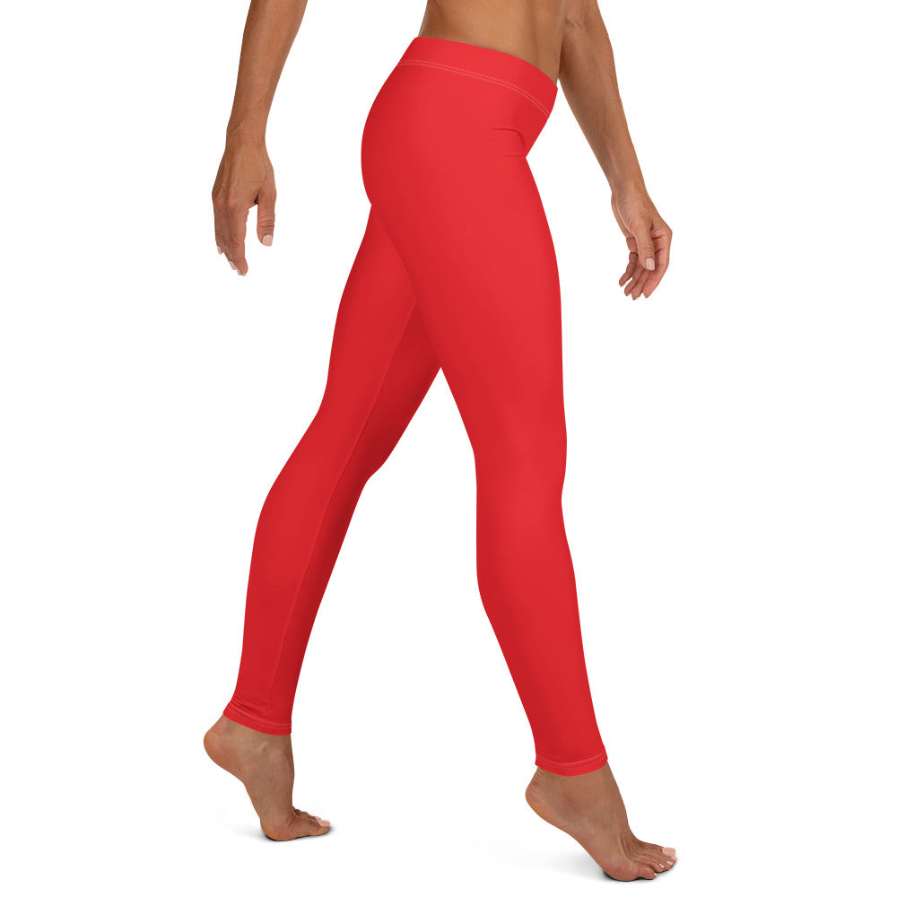 Athletic Red Running & Gym Workout Leggings for Women