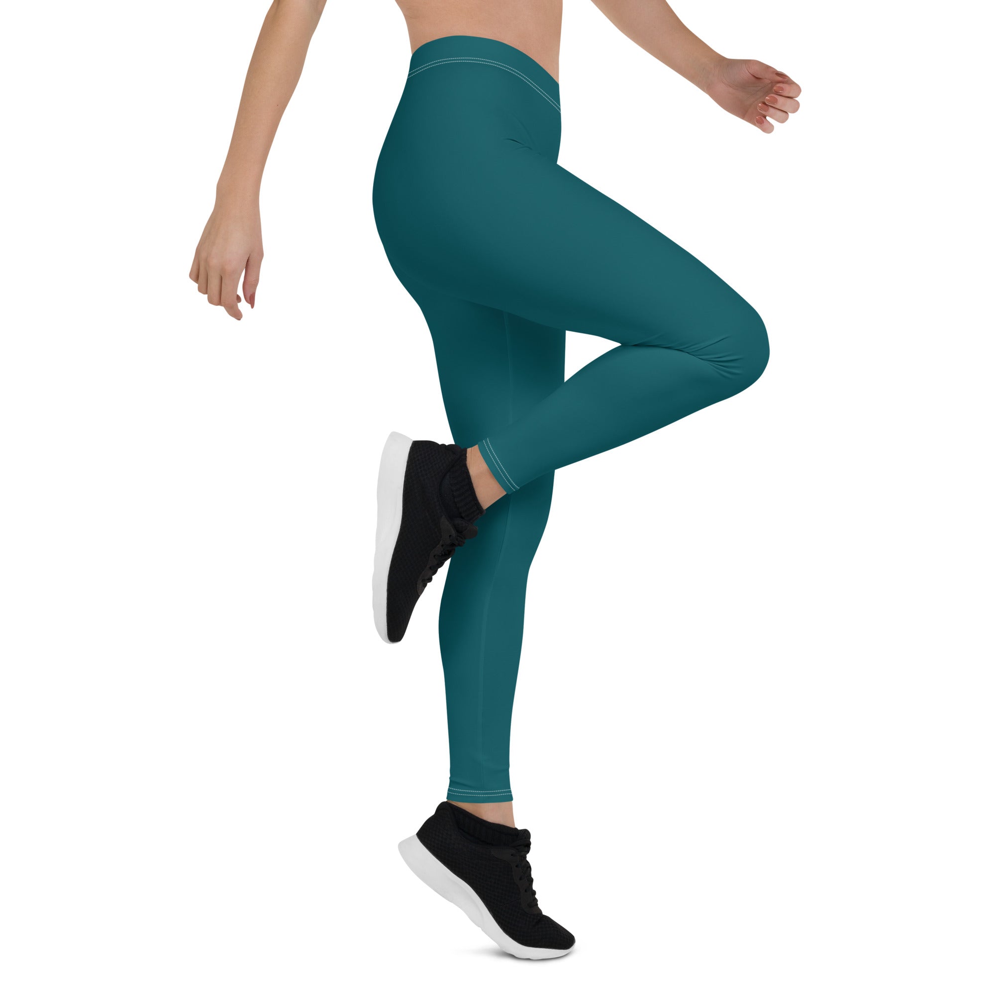 Seamless Teal Running & Gym Workout Leggings for Women