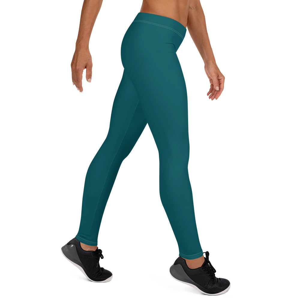 Seamless Teal Running & Gym Workout Leggings for Women