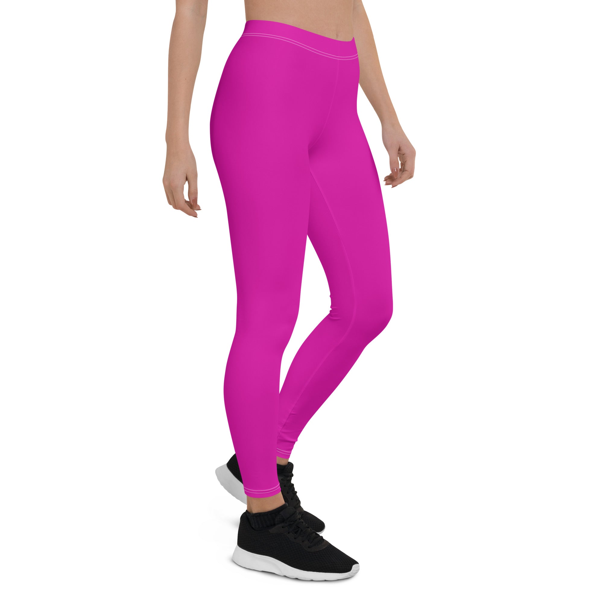 Neon Pink Gym Workout Leggings for Women