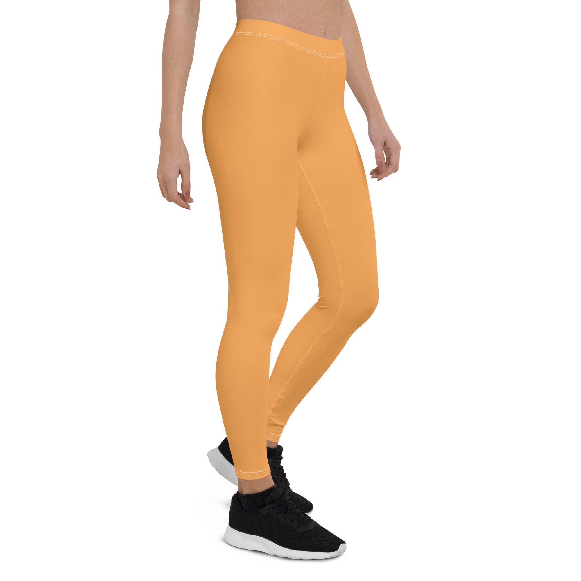 Sporty Orange Running & Gym Workout Leggings for Women