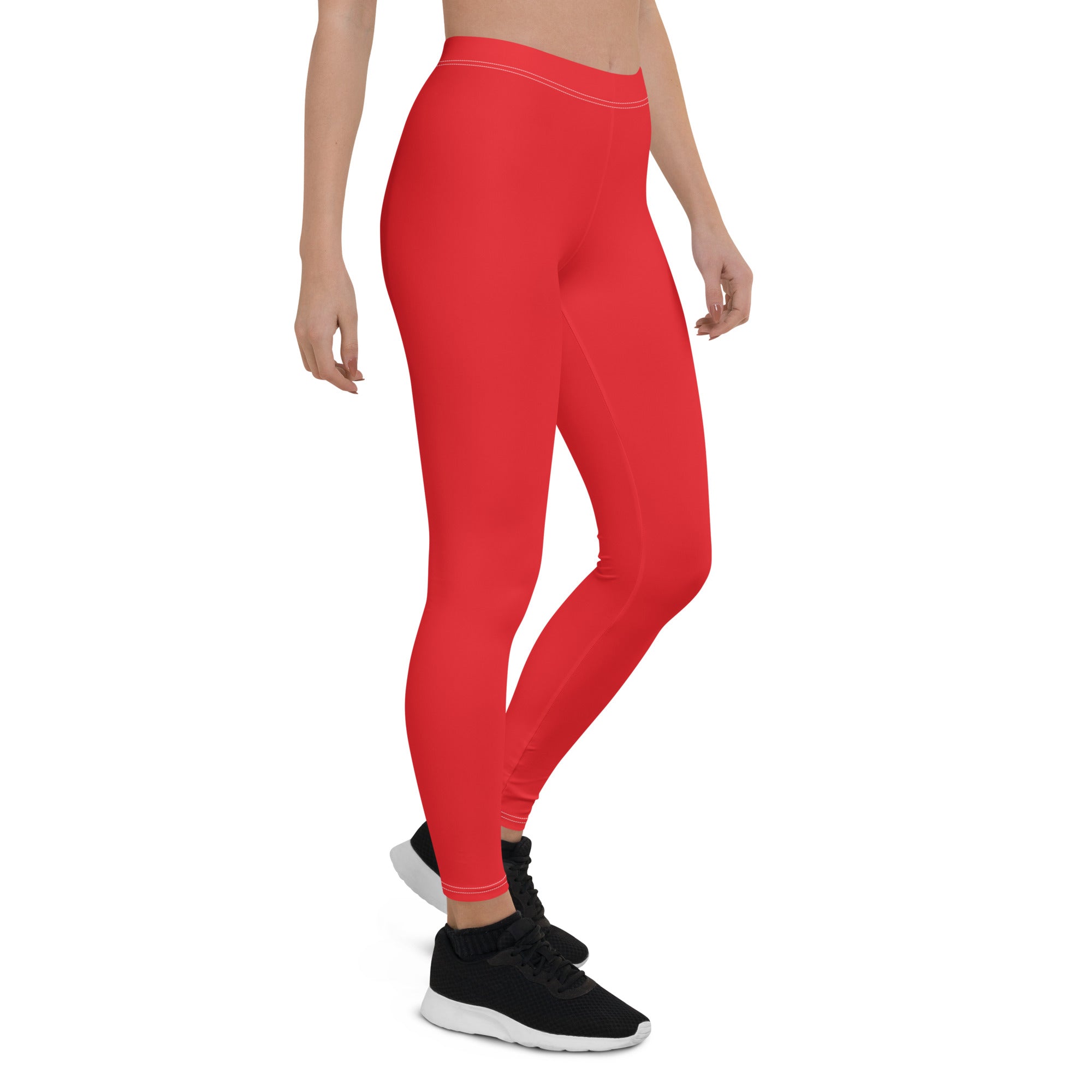 Athletic Red Running & Gym Workout Leggings for Women