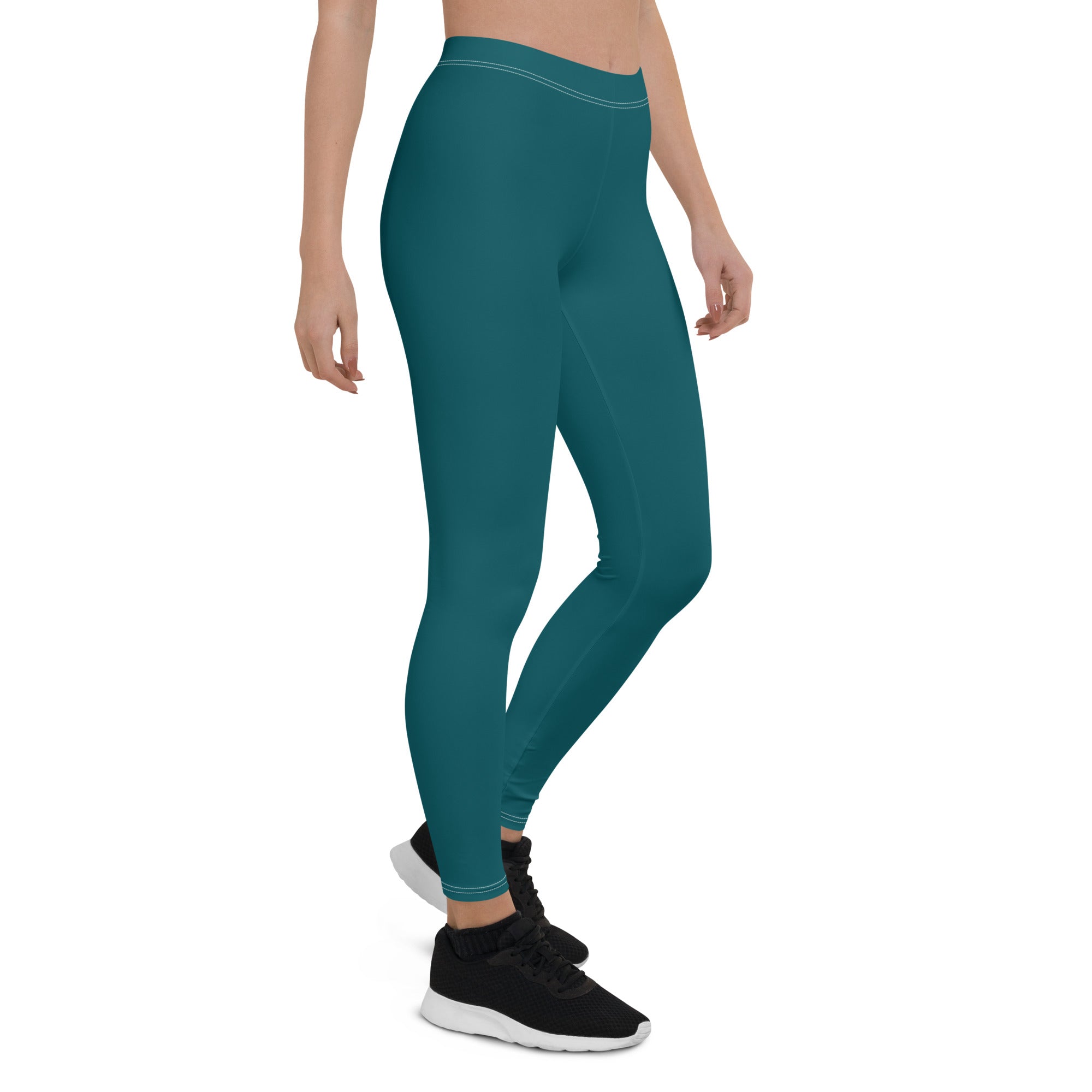 Seamless Teal Running & Gym Workout Leggings for Women