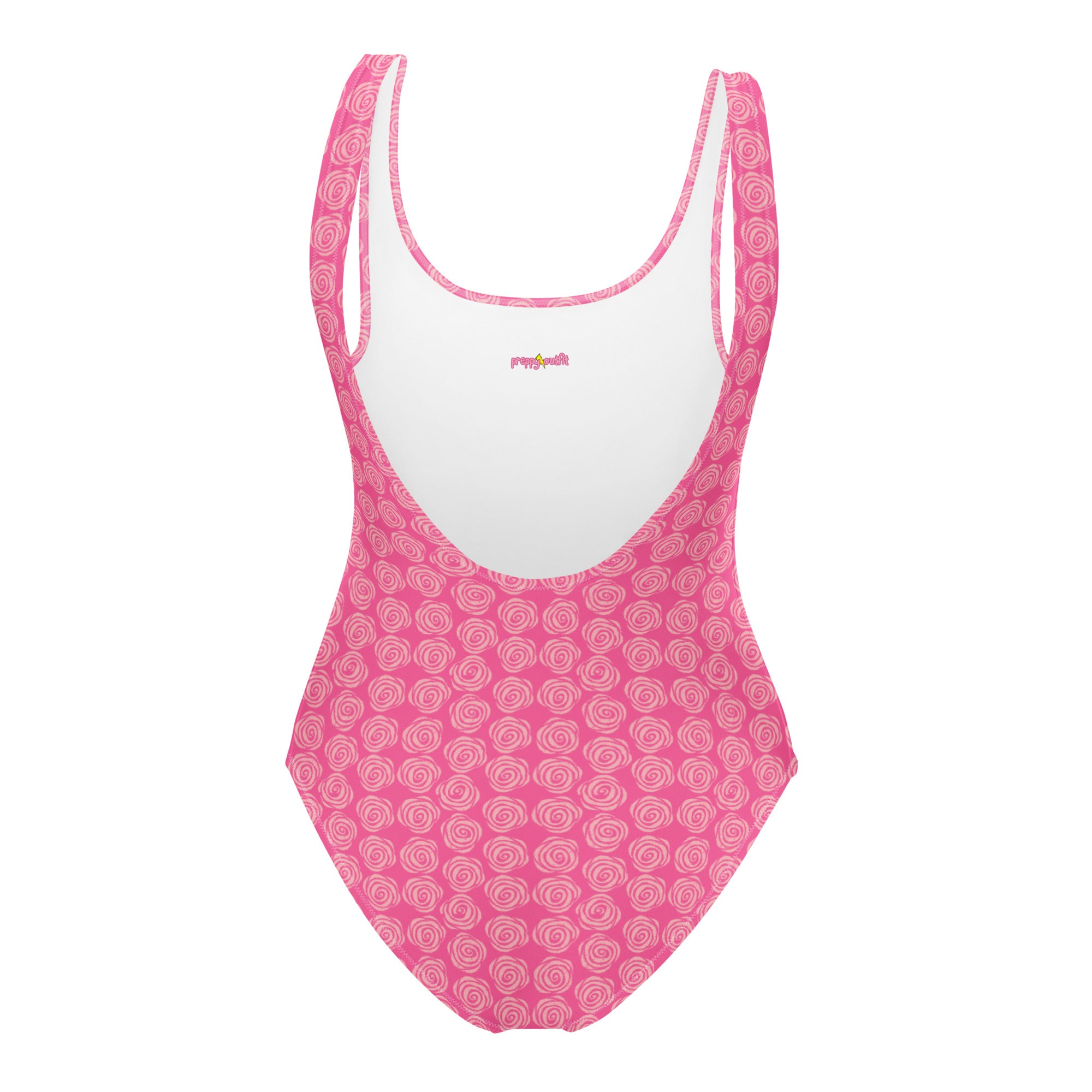 Preppy Pink Roses Valentine Inspired Cute One-Piece Swimsuit
