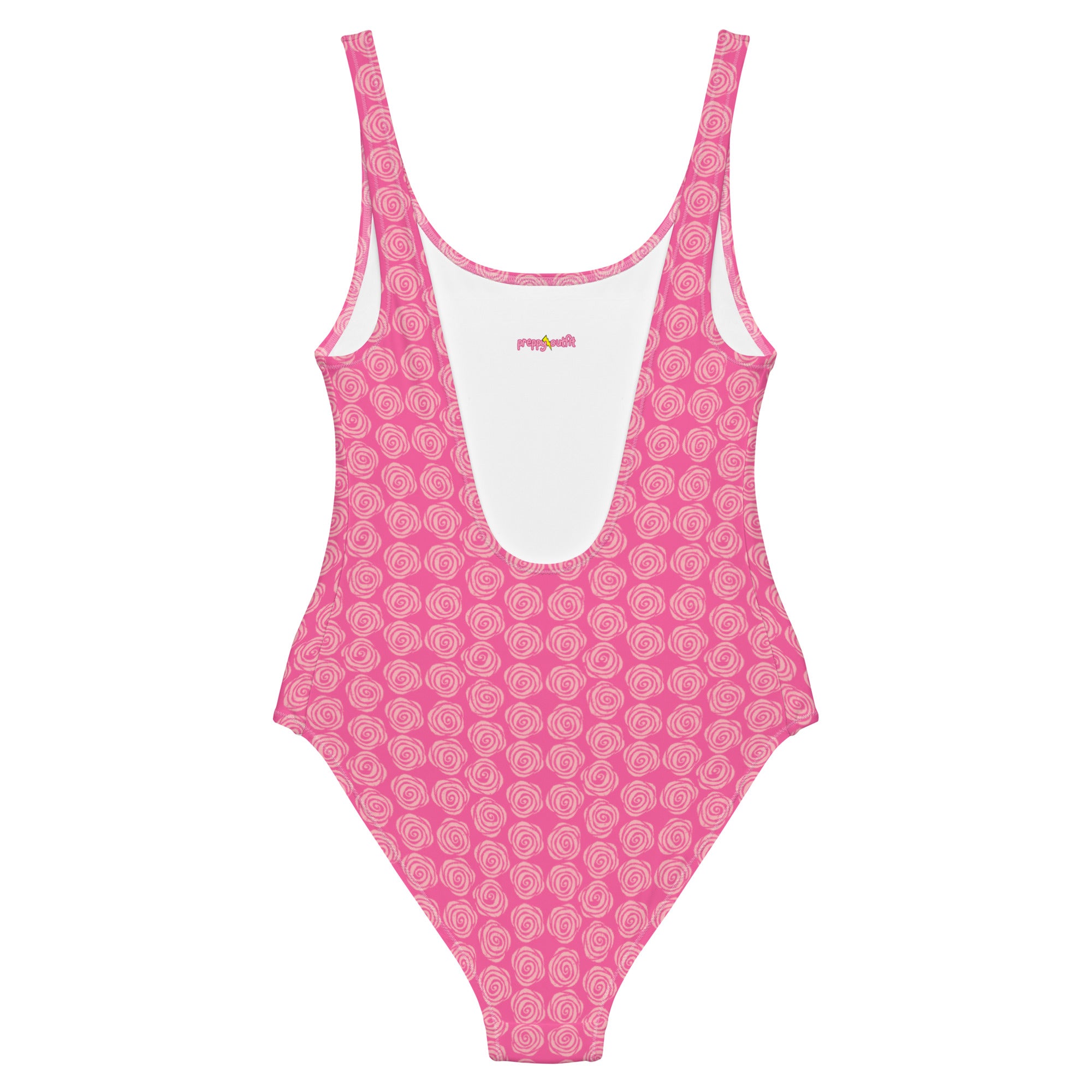 Preppy Pink Roses Valentine Inspired Cute One-Piece Swimsuit