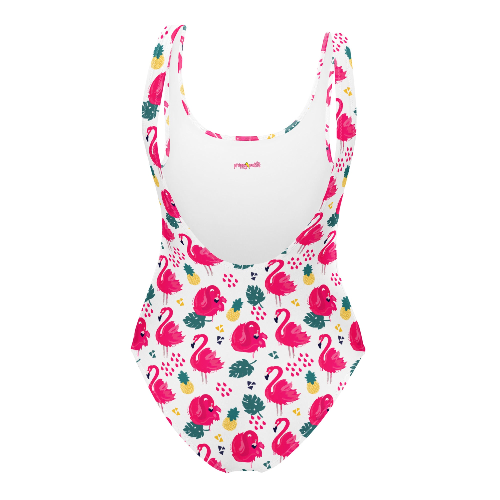 Preppy Pink Southern Flamingo Print One-Piece Swimsuit