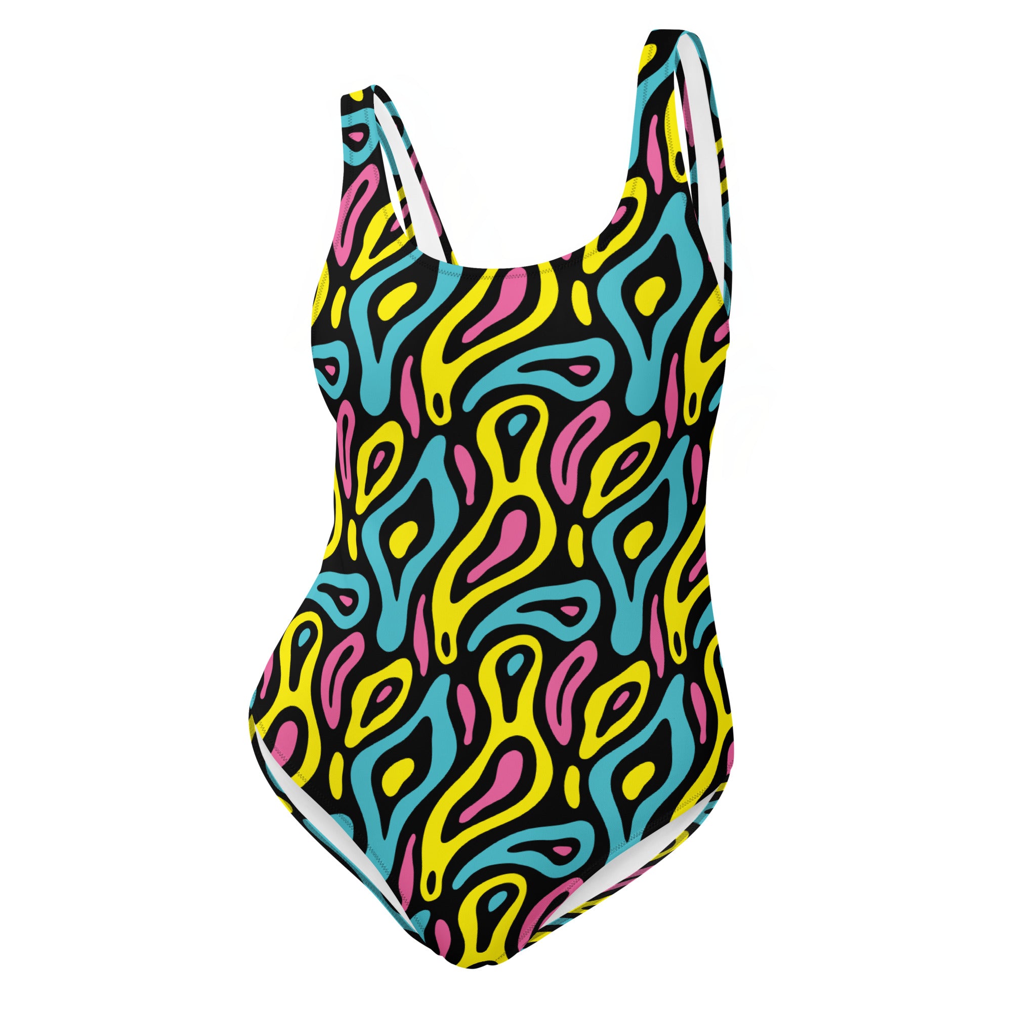 Colorful Neo Memphis Geometric Pattern One-Piece Swimsuit
