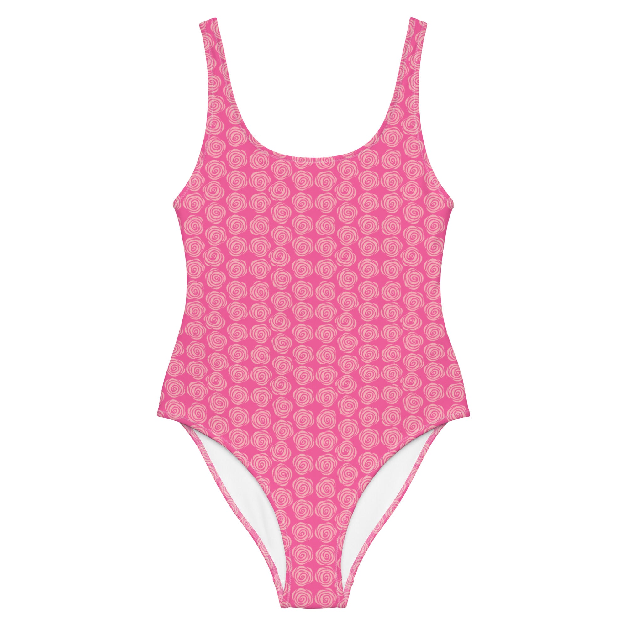 Preppy Pink Roses Valentine Inspired Cute One-Piece Swimsuit