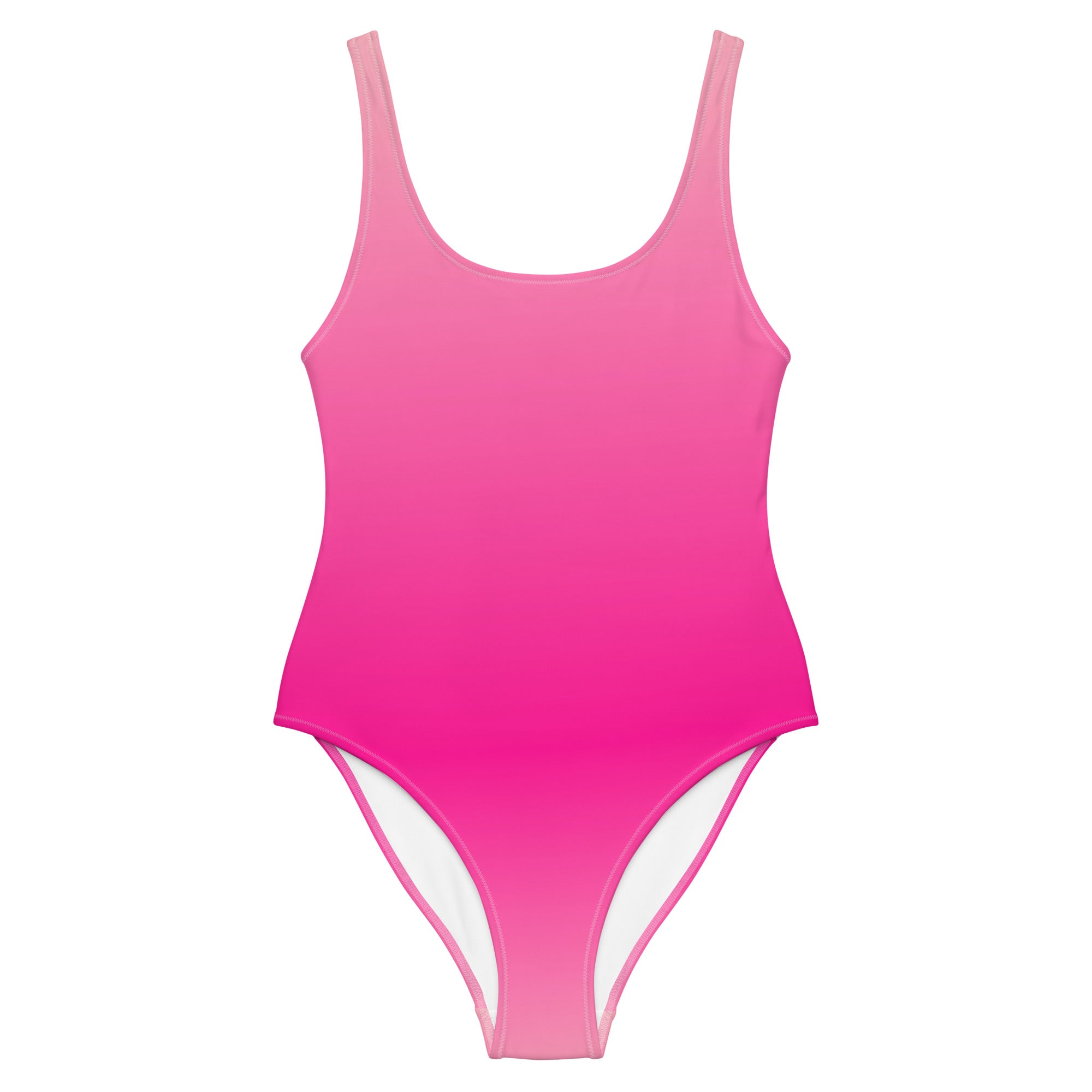 Preppy Pink Gradient One-Piece Swimsuit for Women