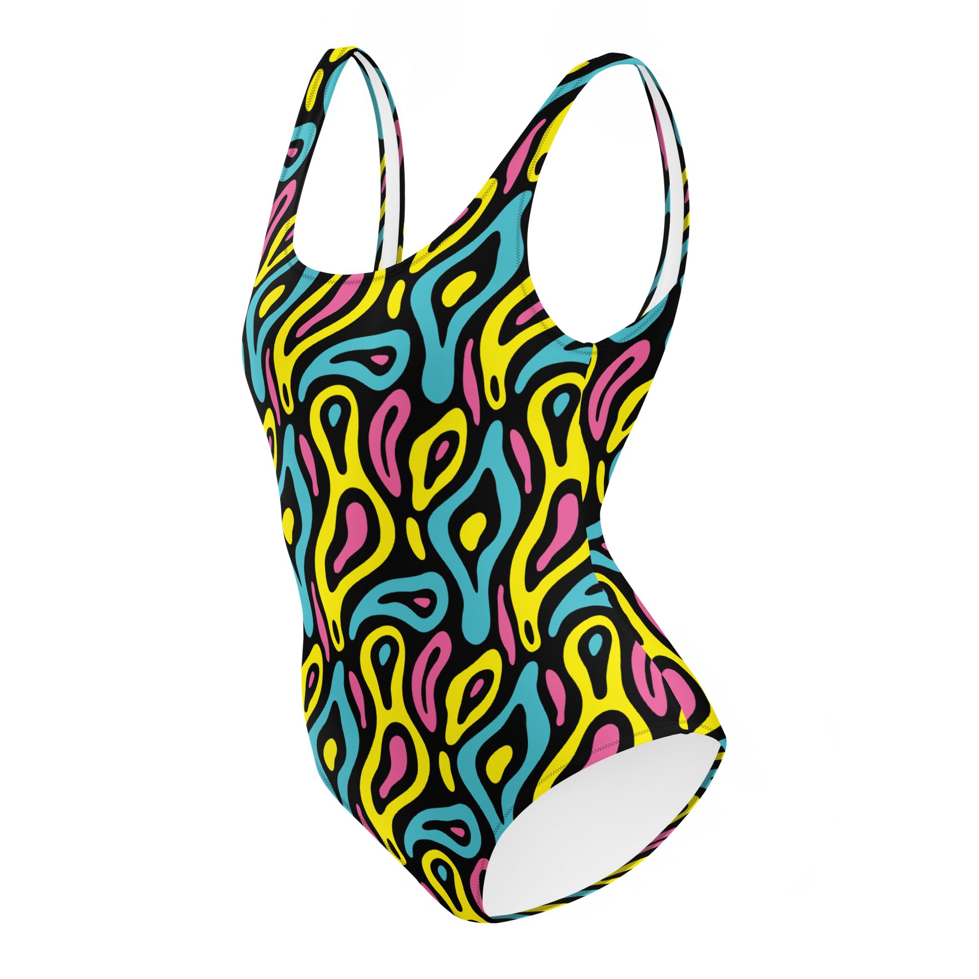 Colorful Neo Memphis Geometric Pattern One-Piece Swimsuit