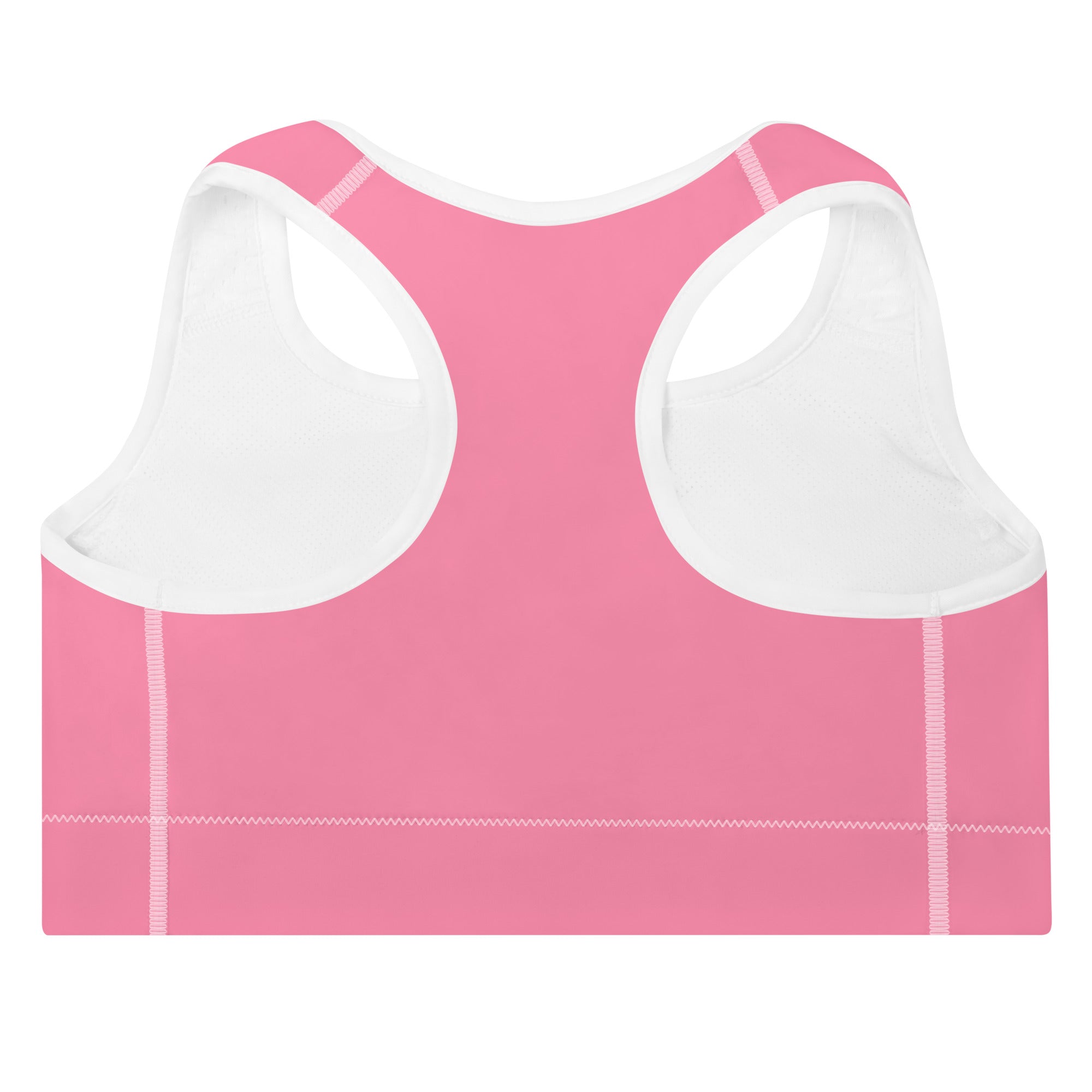 Preppy Plain Pink Padded Sports Bra