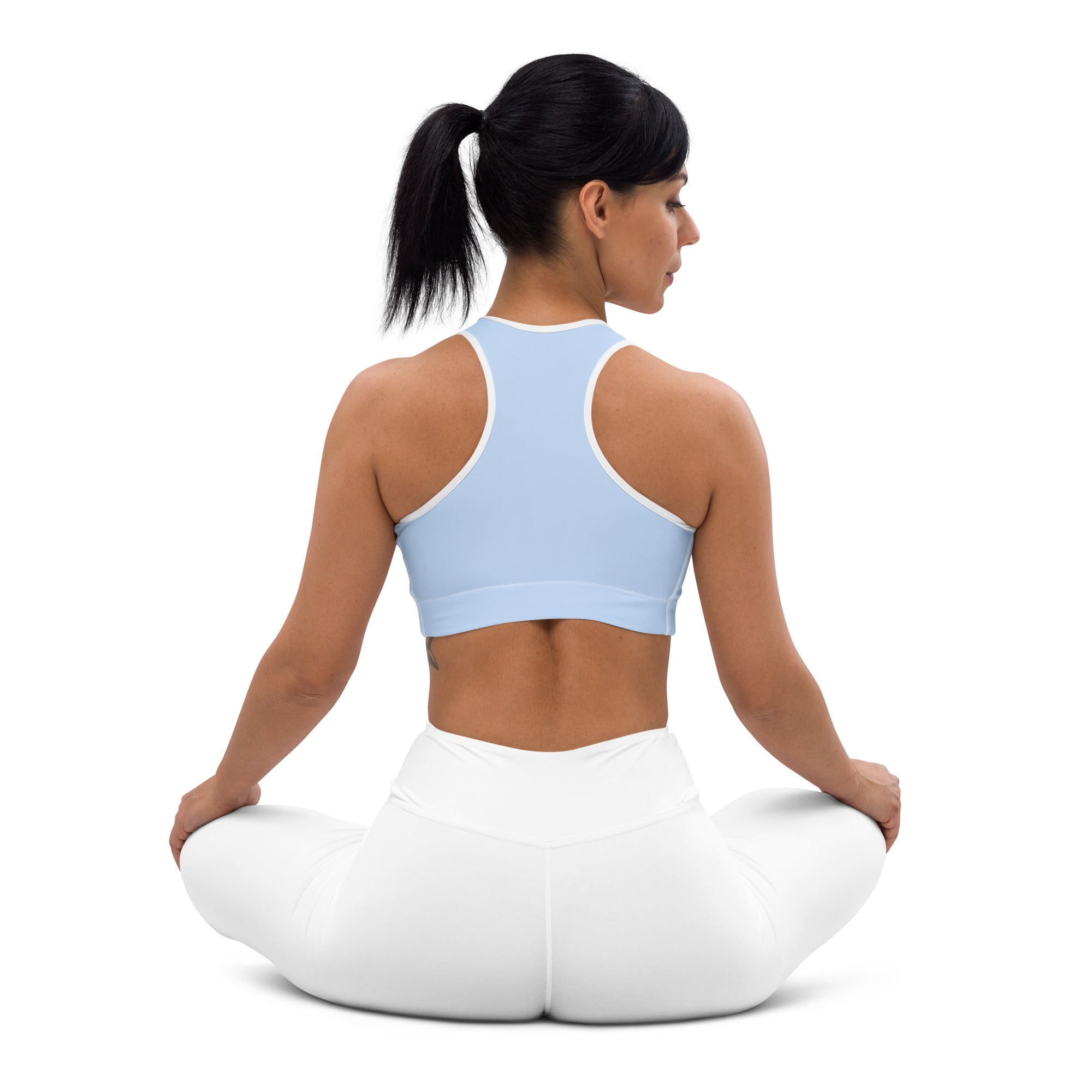 Preppy Plain Baby Blue Padded Sports Bra