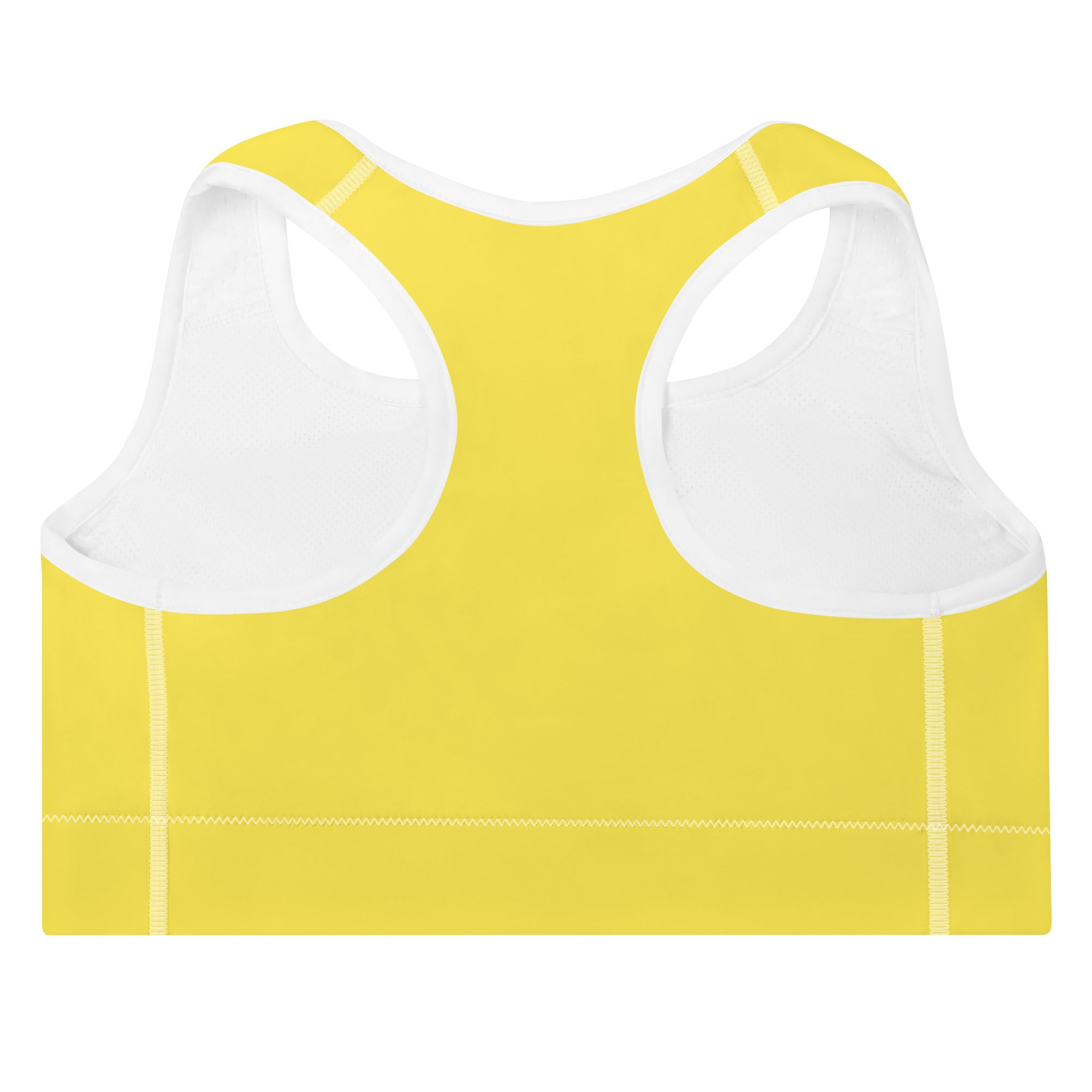 Preppy Plain Yellow Padded Sports Bra
