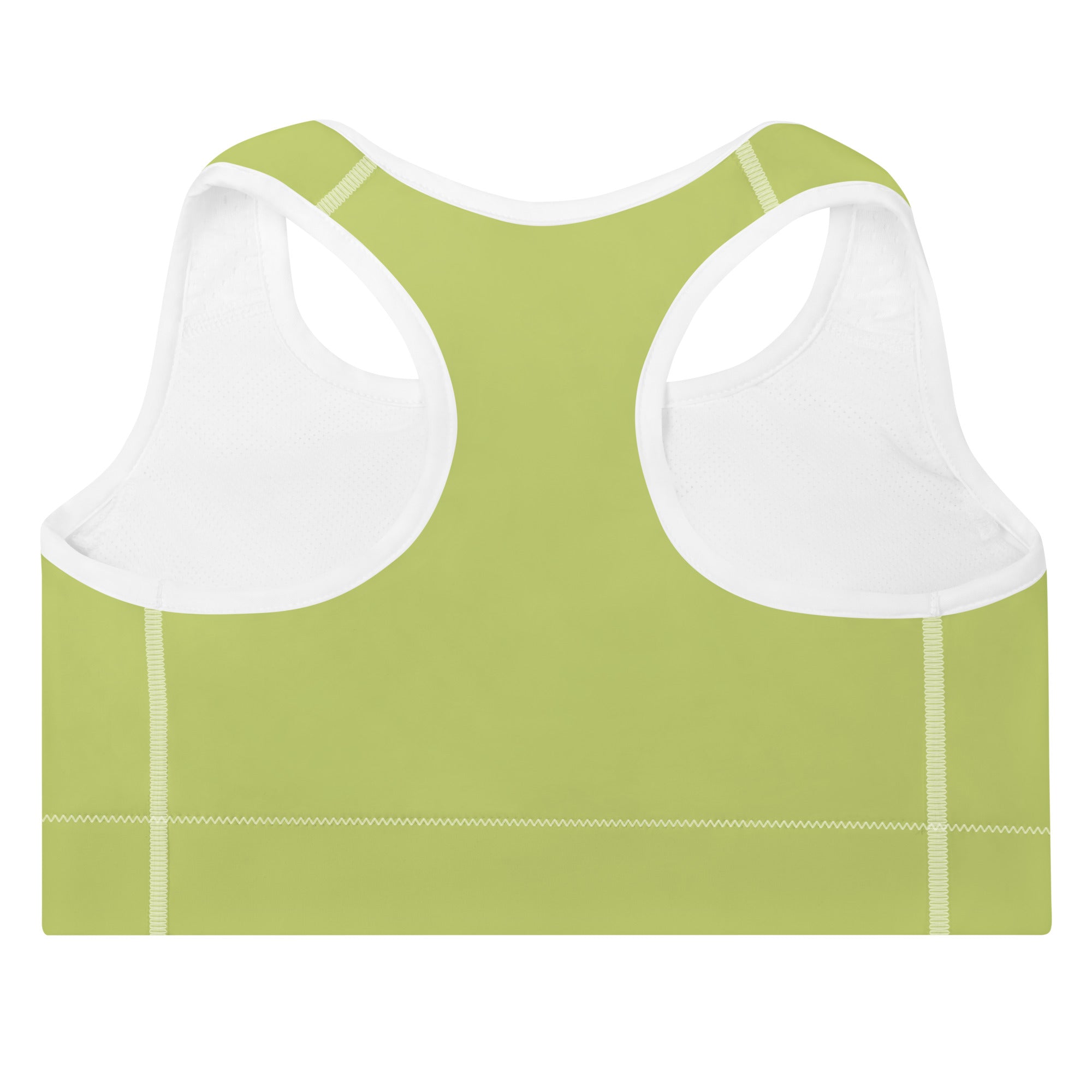 Preppy Plain Olive Green Padded Sports Bra