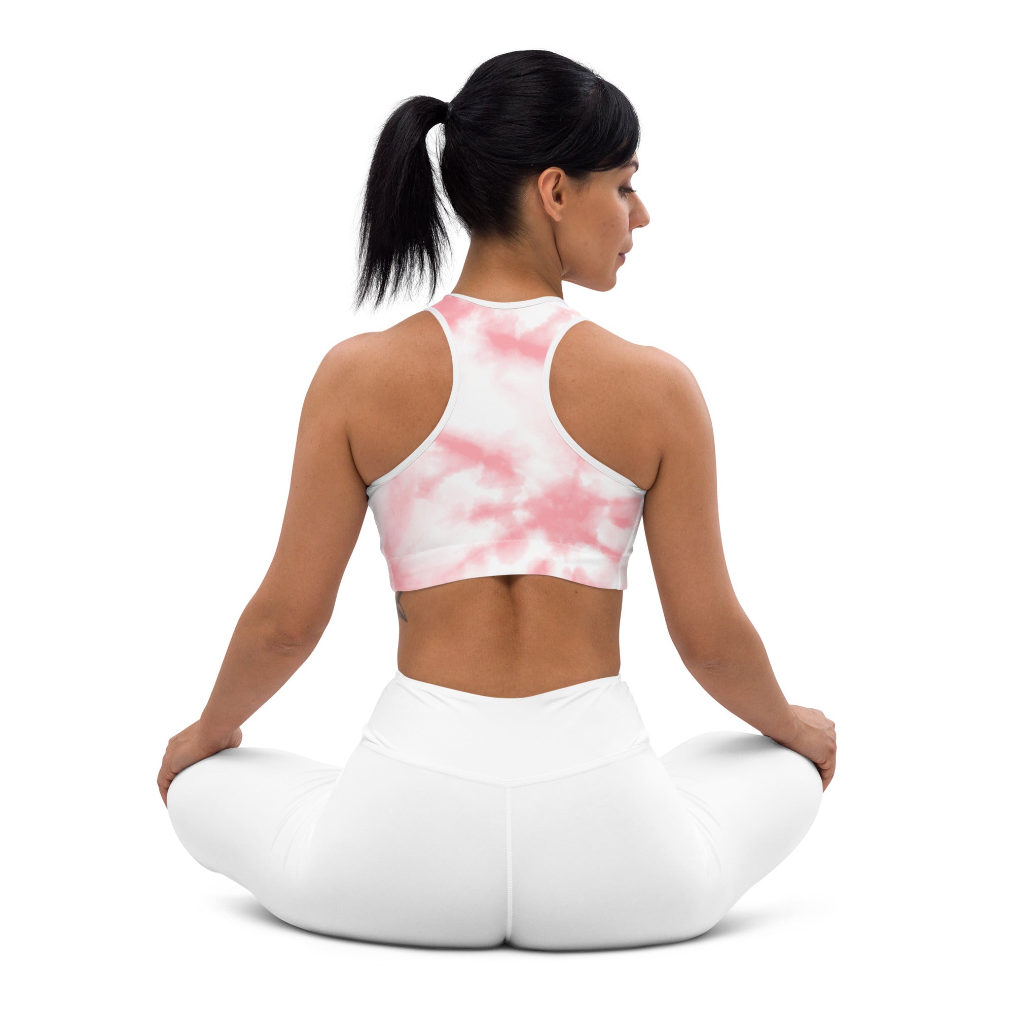 Cute Pink Tie Dye Padded Gym & Sports Bra