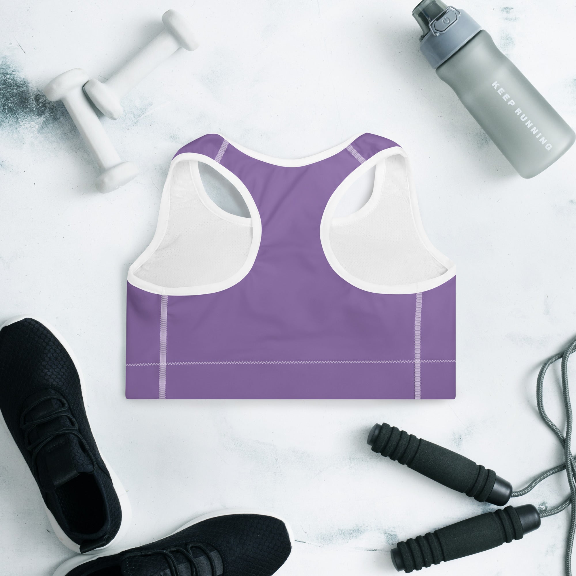 Preppy Minimal Lavender Padded Sports Bra
