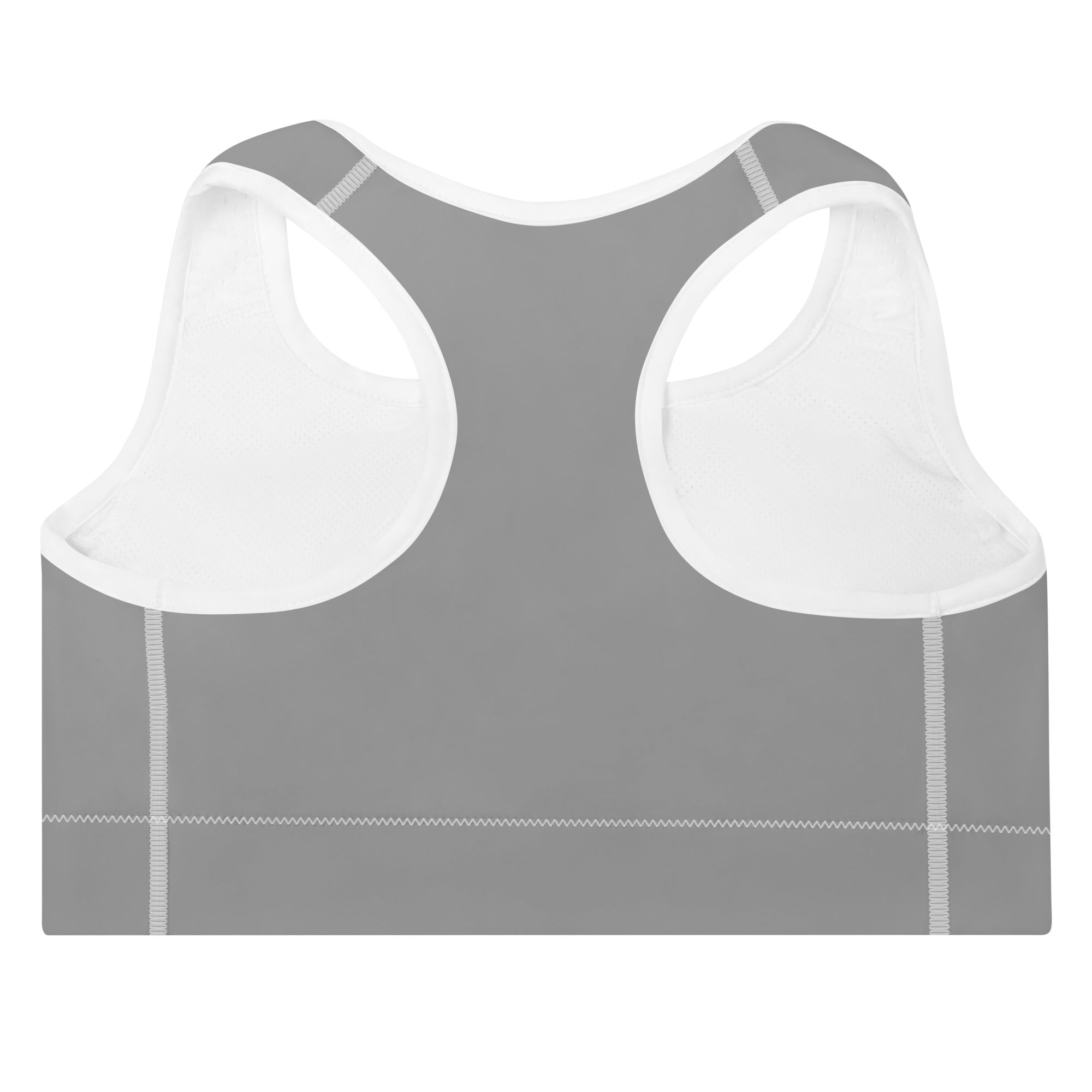 Preppy Aesthetic Grey Padded Sports Bra