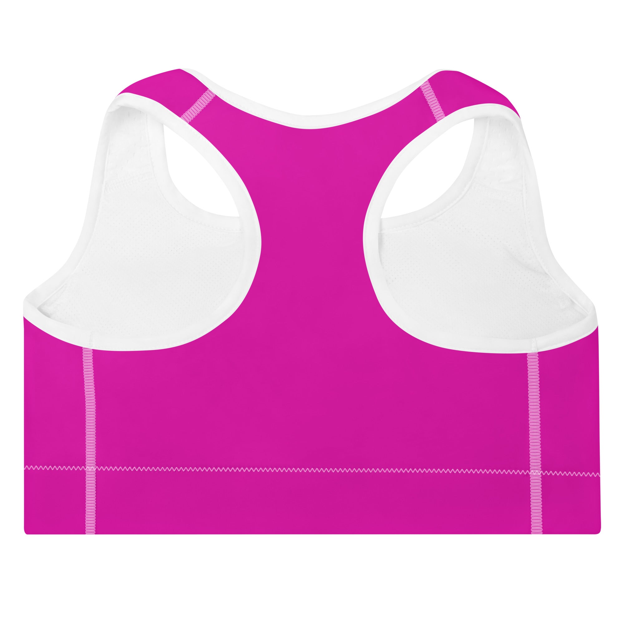 Neon Pink Padded Sports Workout Bra
