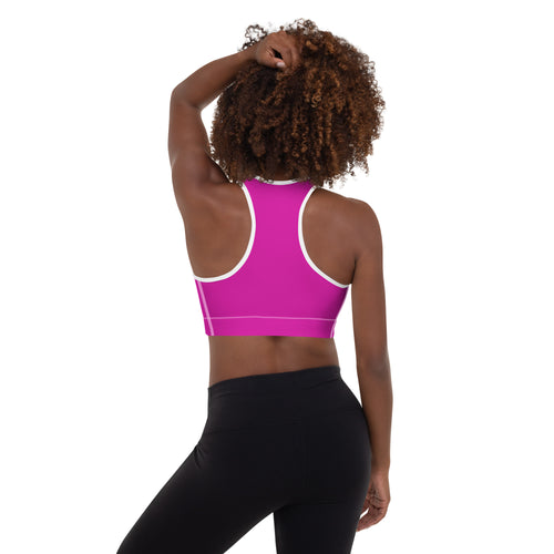 Neon Pink Padded Sports Workout Bra