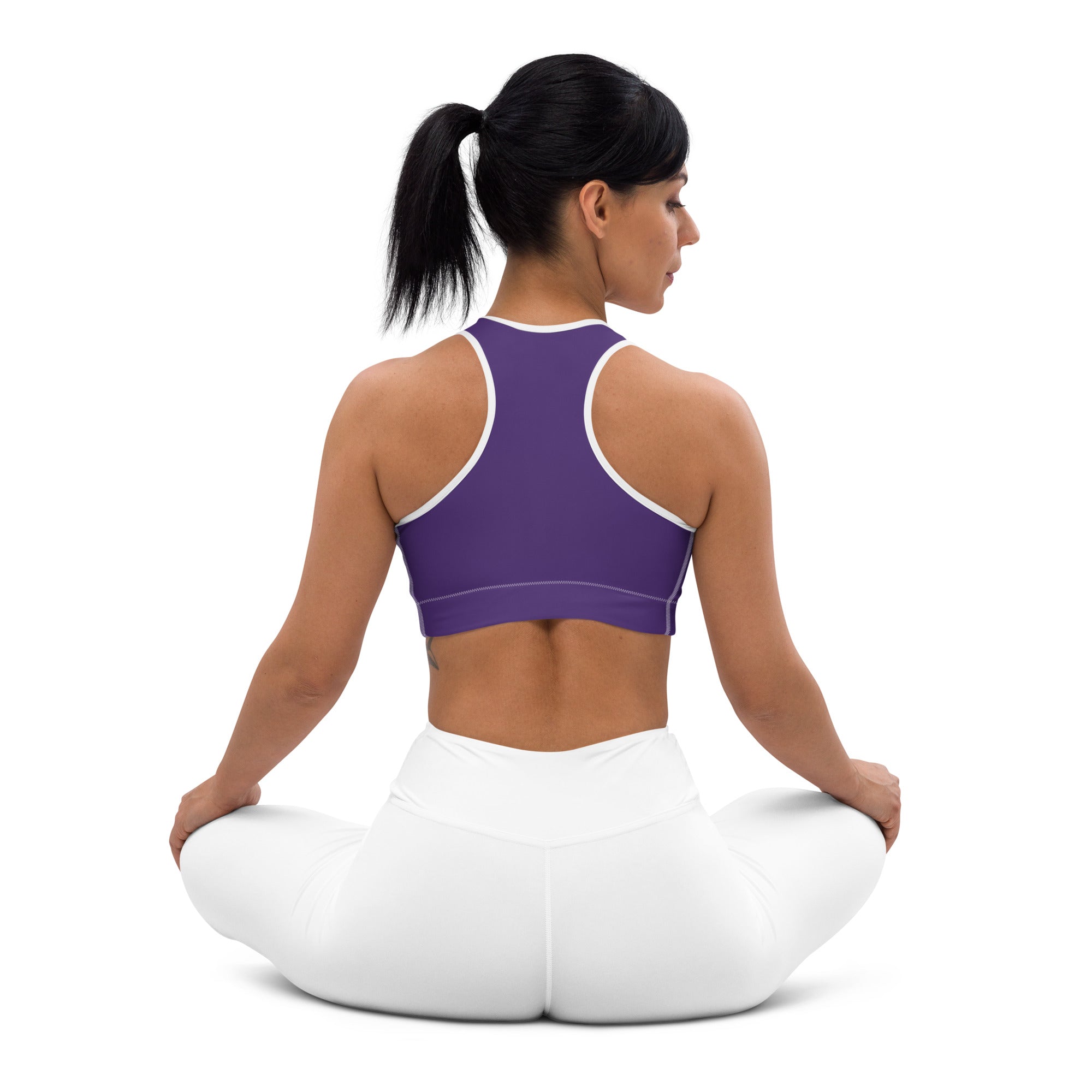 Dark Purple Padded Gym Sports & Workout Bra