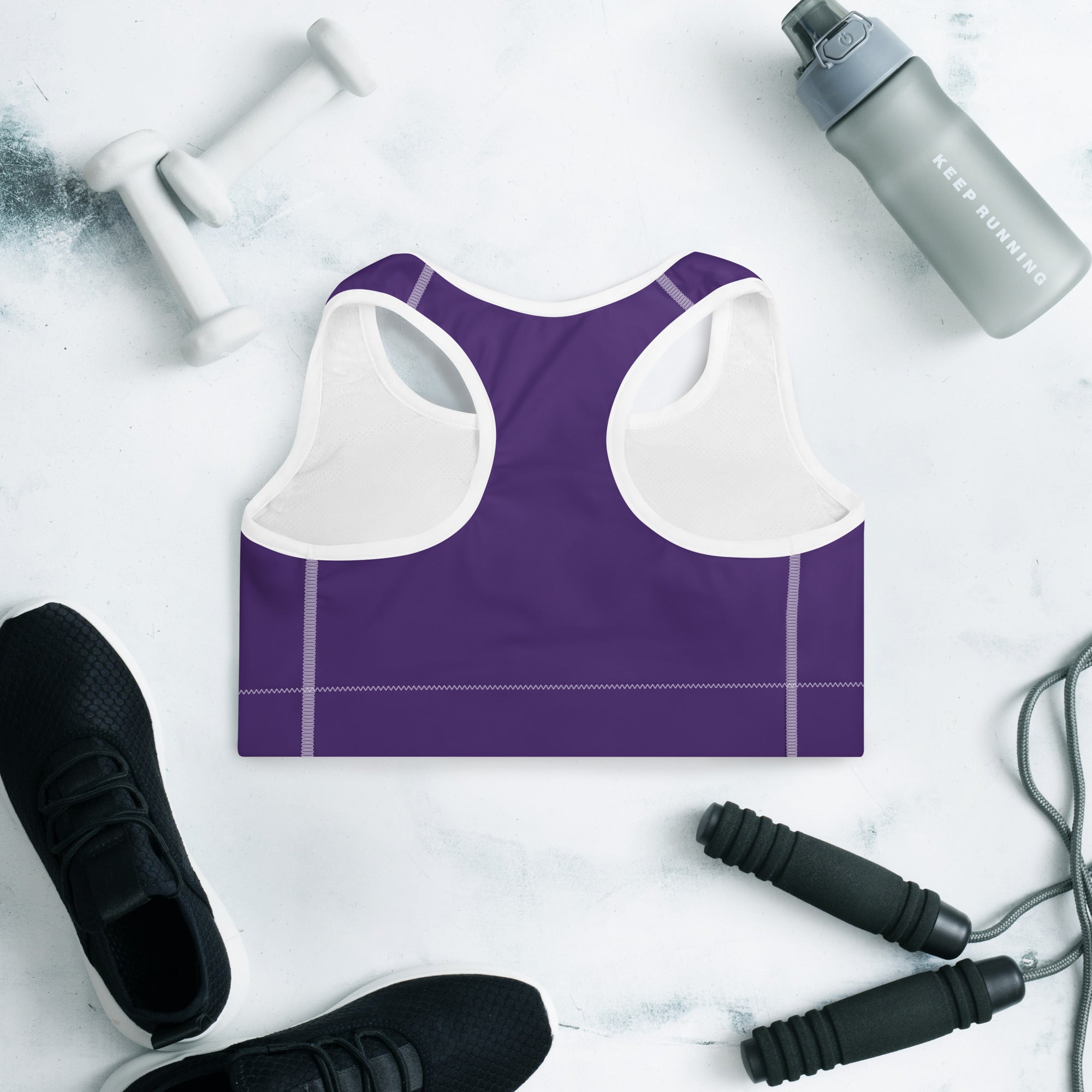 Dark Purple Padded Gym Sports & Workout Bra