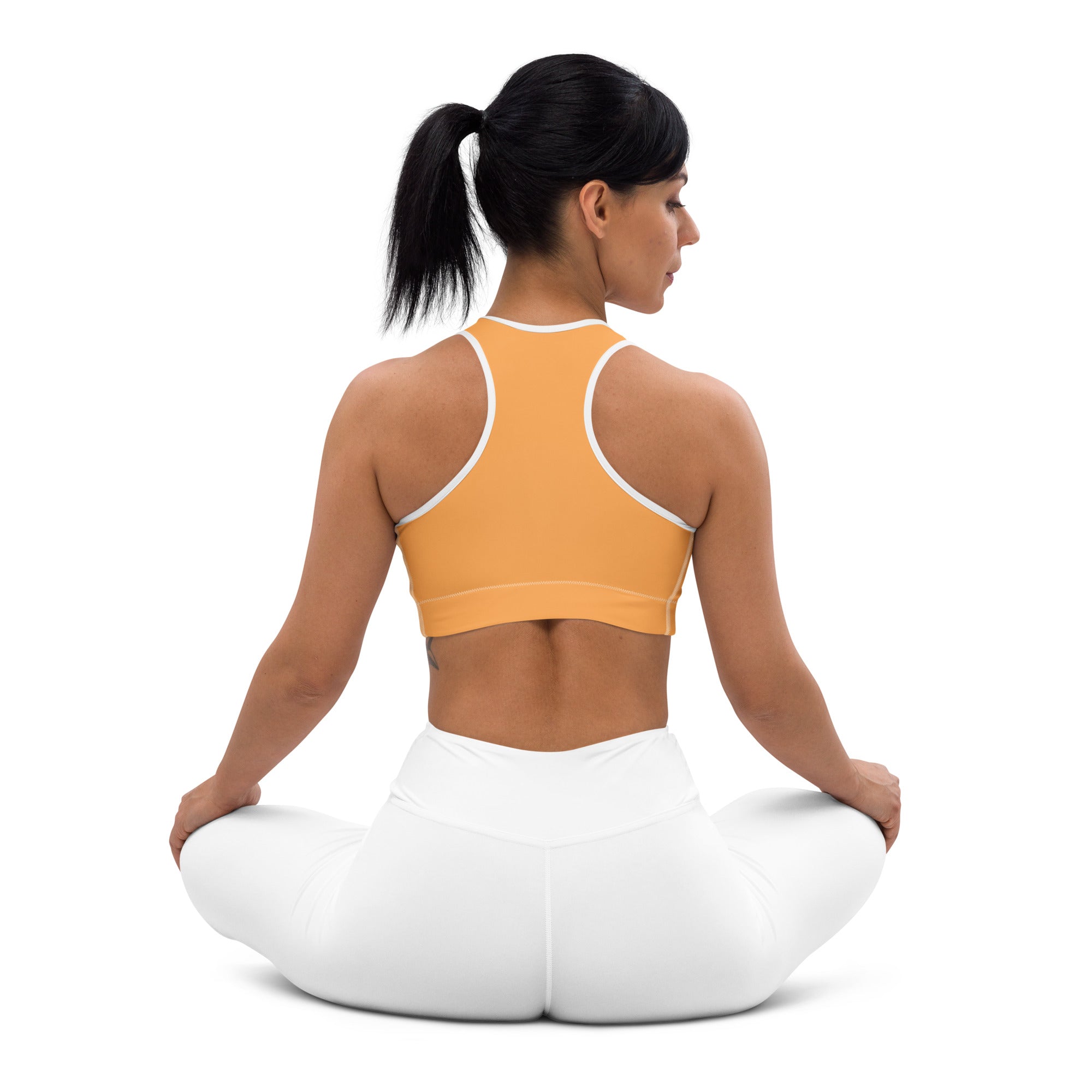 Sporty Orange Padded Gym Sports & Workout Bra