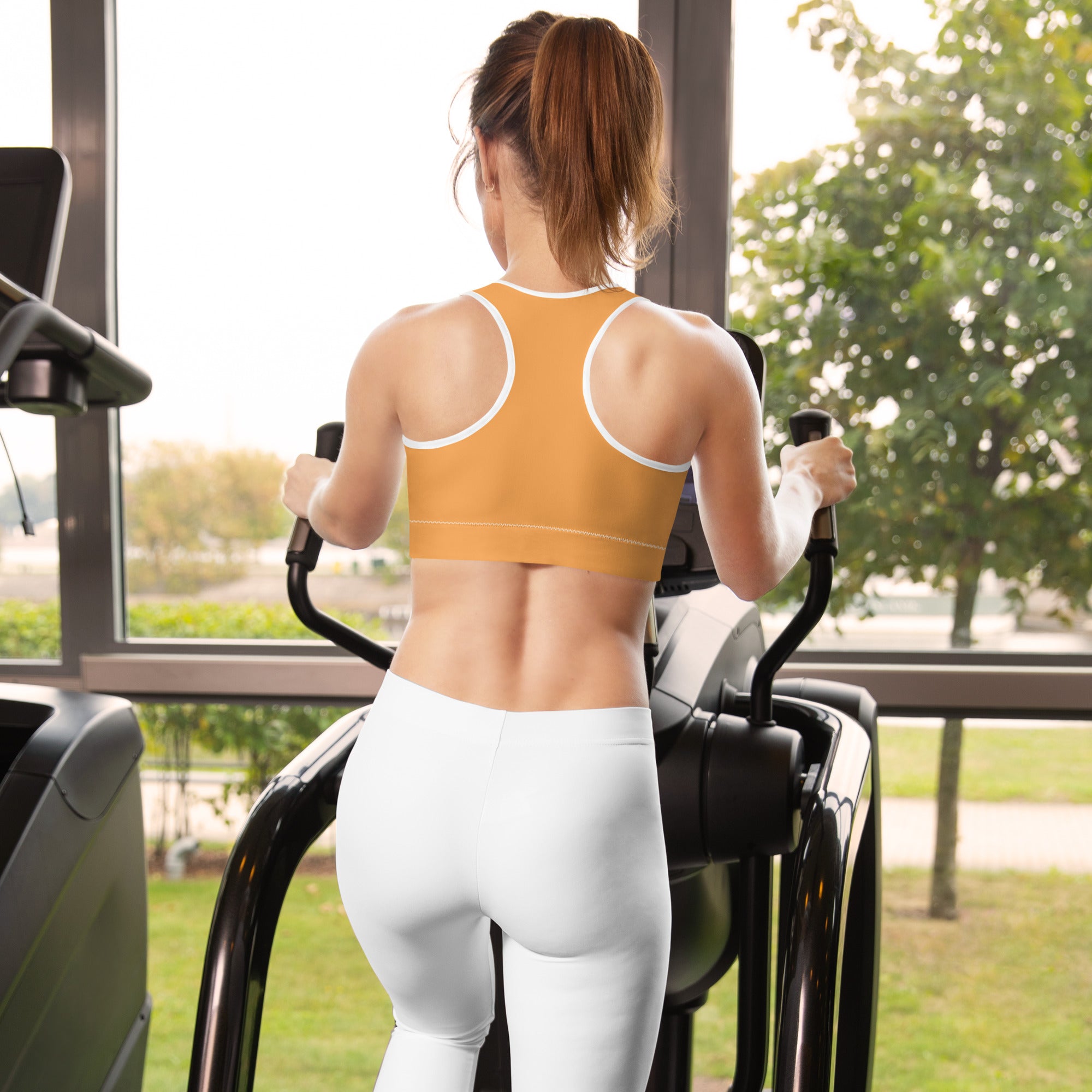 Sporty Orange Padded Gym Sports & Workout Bra
