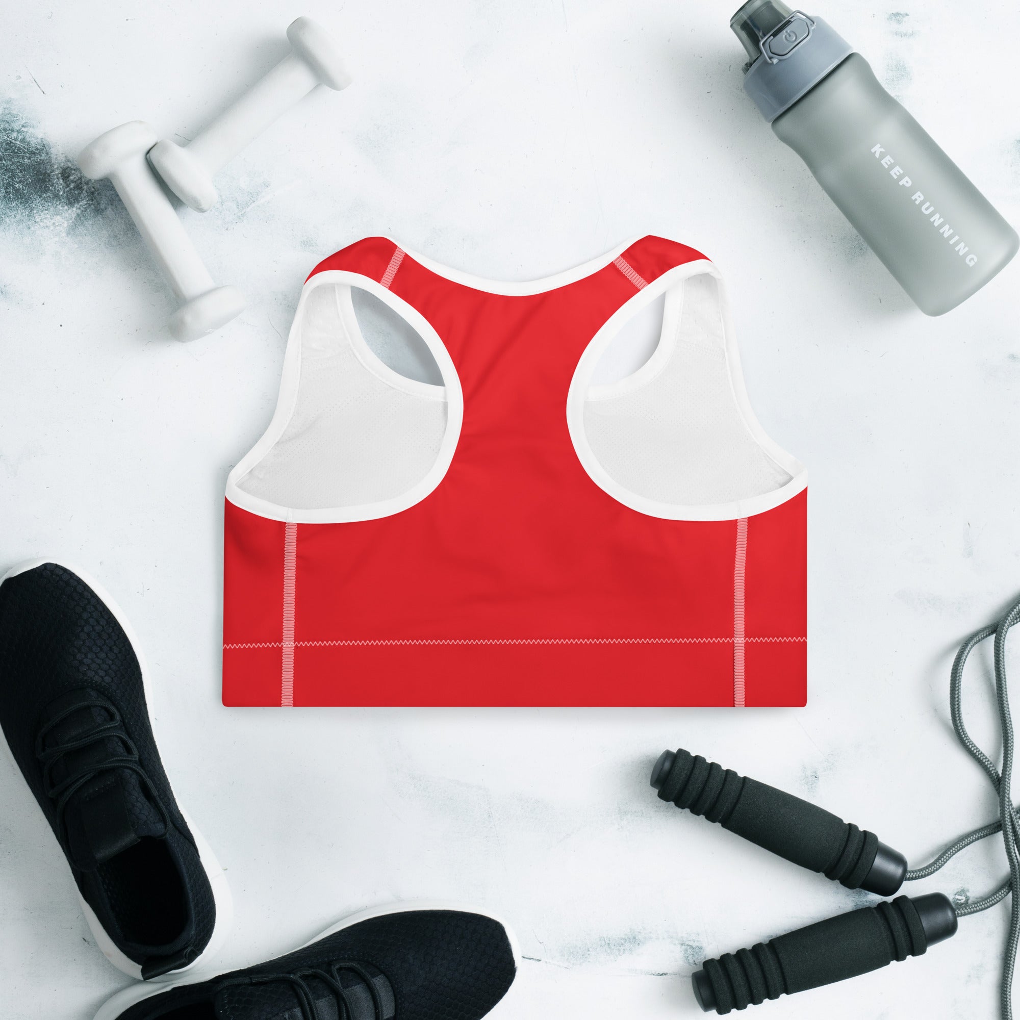 Athletic Red Padded Gym Sports & Workout Bra