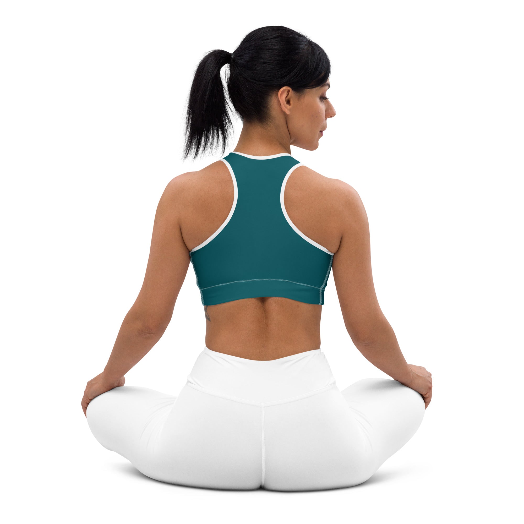 Seamless Teal Padded Gym Sports & Workout Bra