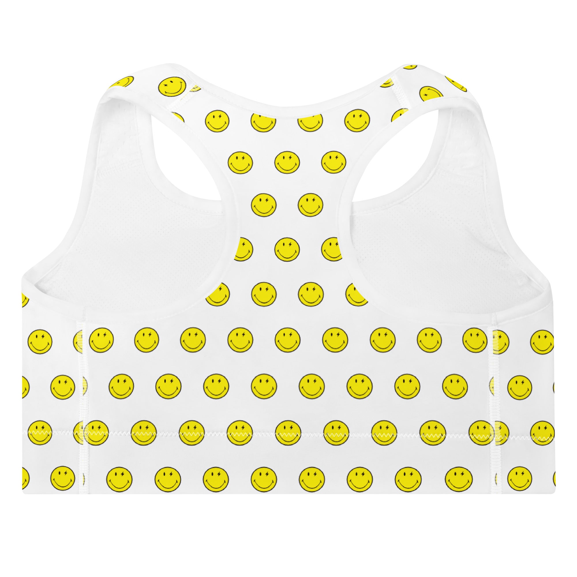 Preppy Smiley Face Padded Gym & Sports Bra