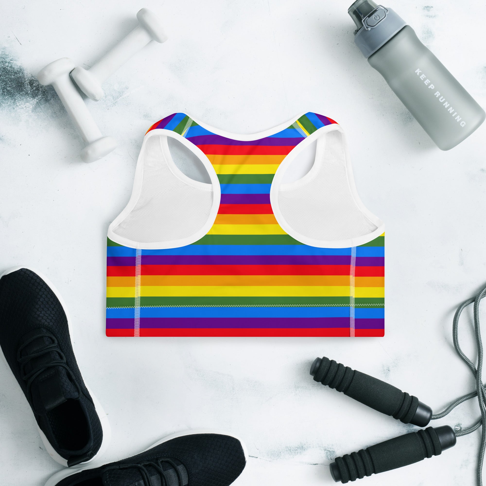Pride Rainbow Padded Gym & Sports Bra