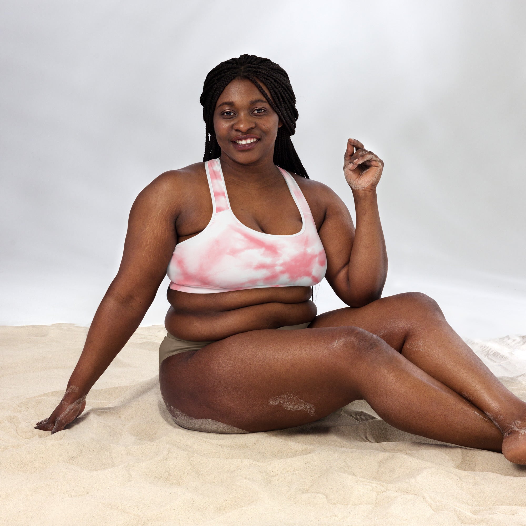 Cute Pink Tie Dye Padded Gym & Sports Bra