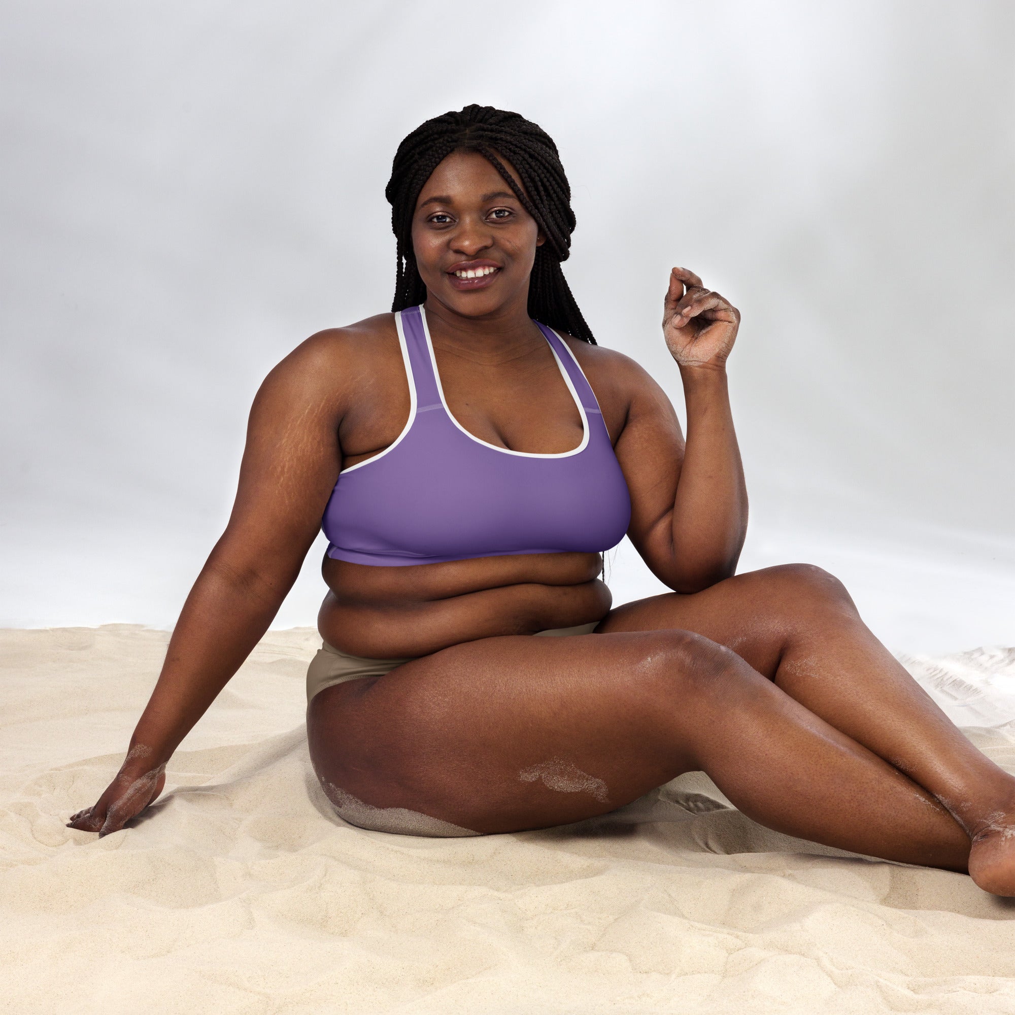 Preppy Minimal Lavender Padded Sports Bra