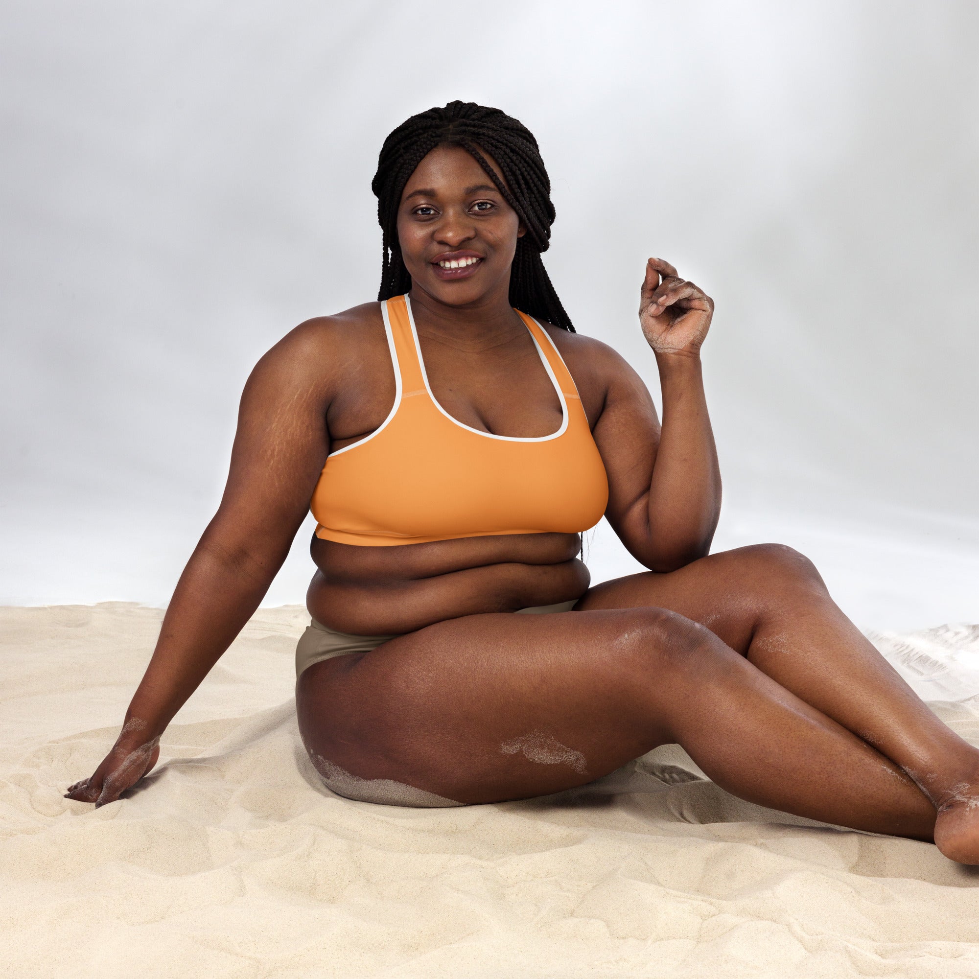 Sporty Orange Padded Gym Sports & Workout Bra