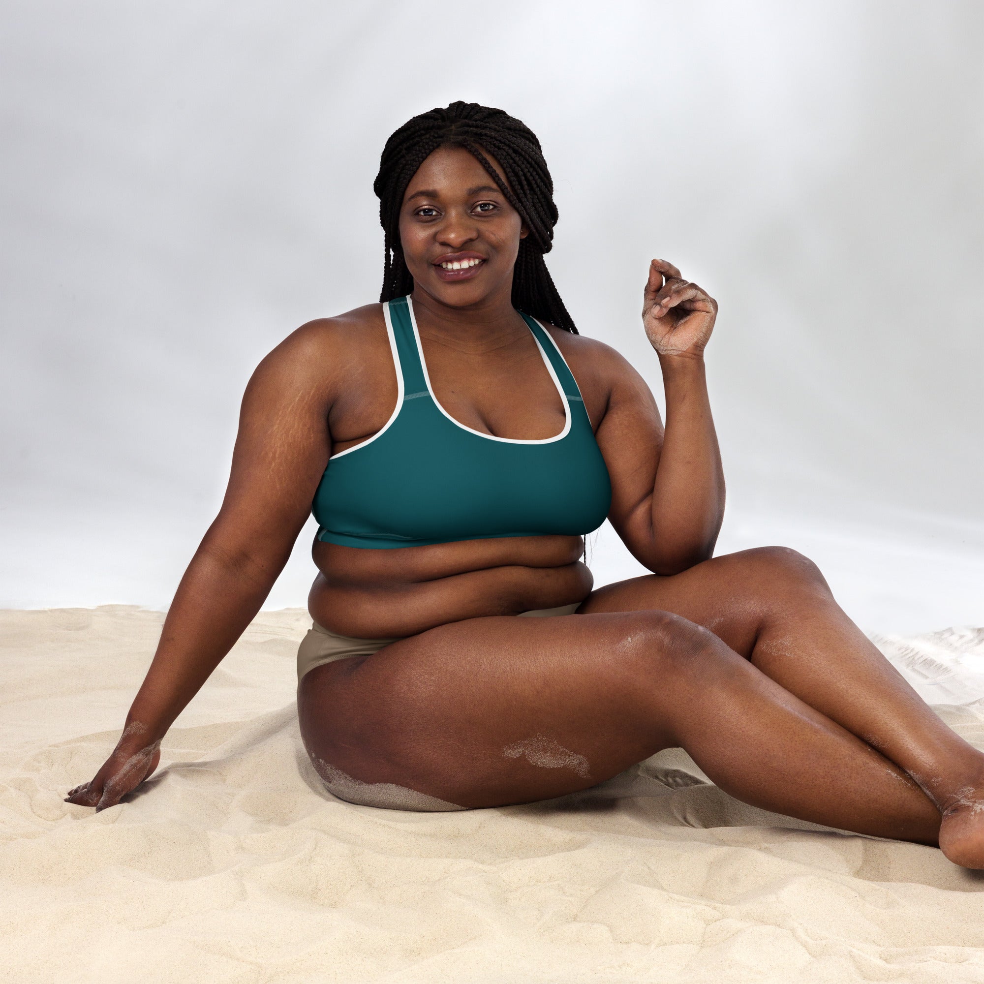Seamless Teal Padded Gym Sports & Workout Bra