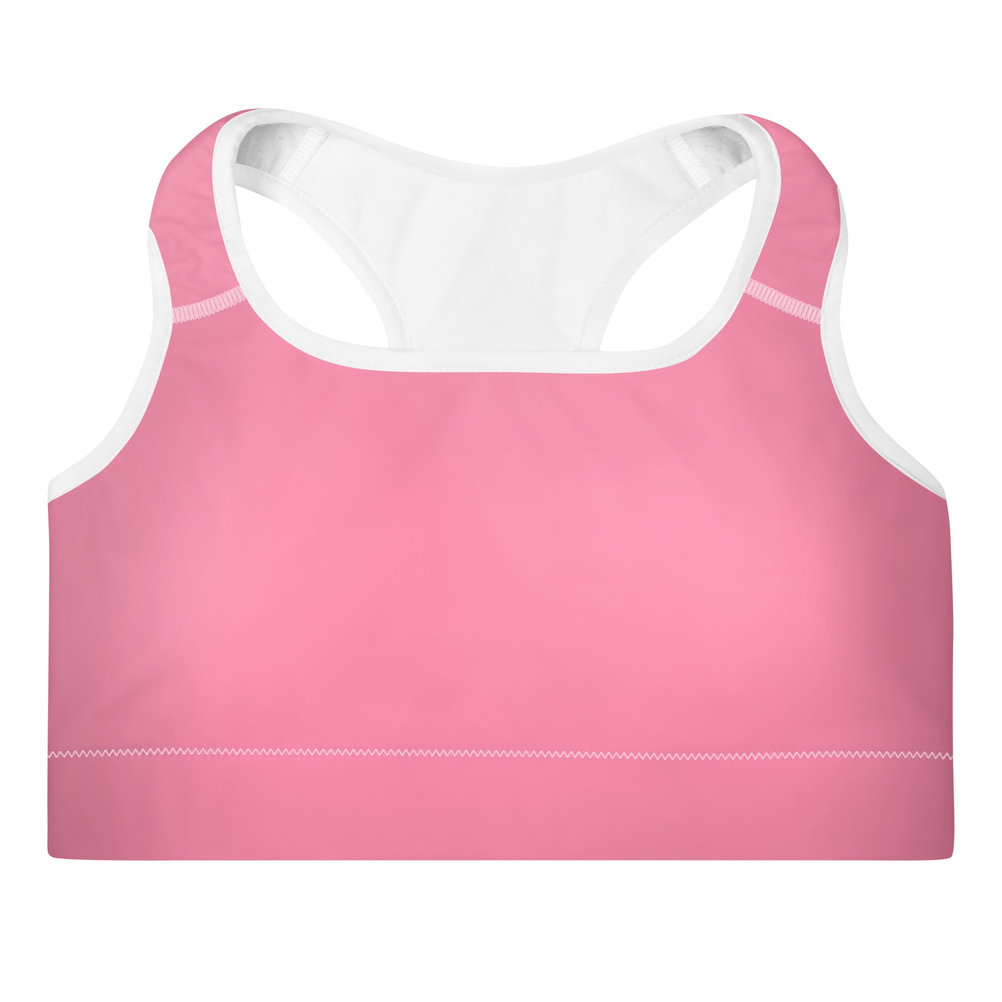 Preppy Plain Pink Padded Sports Bra